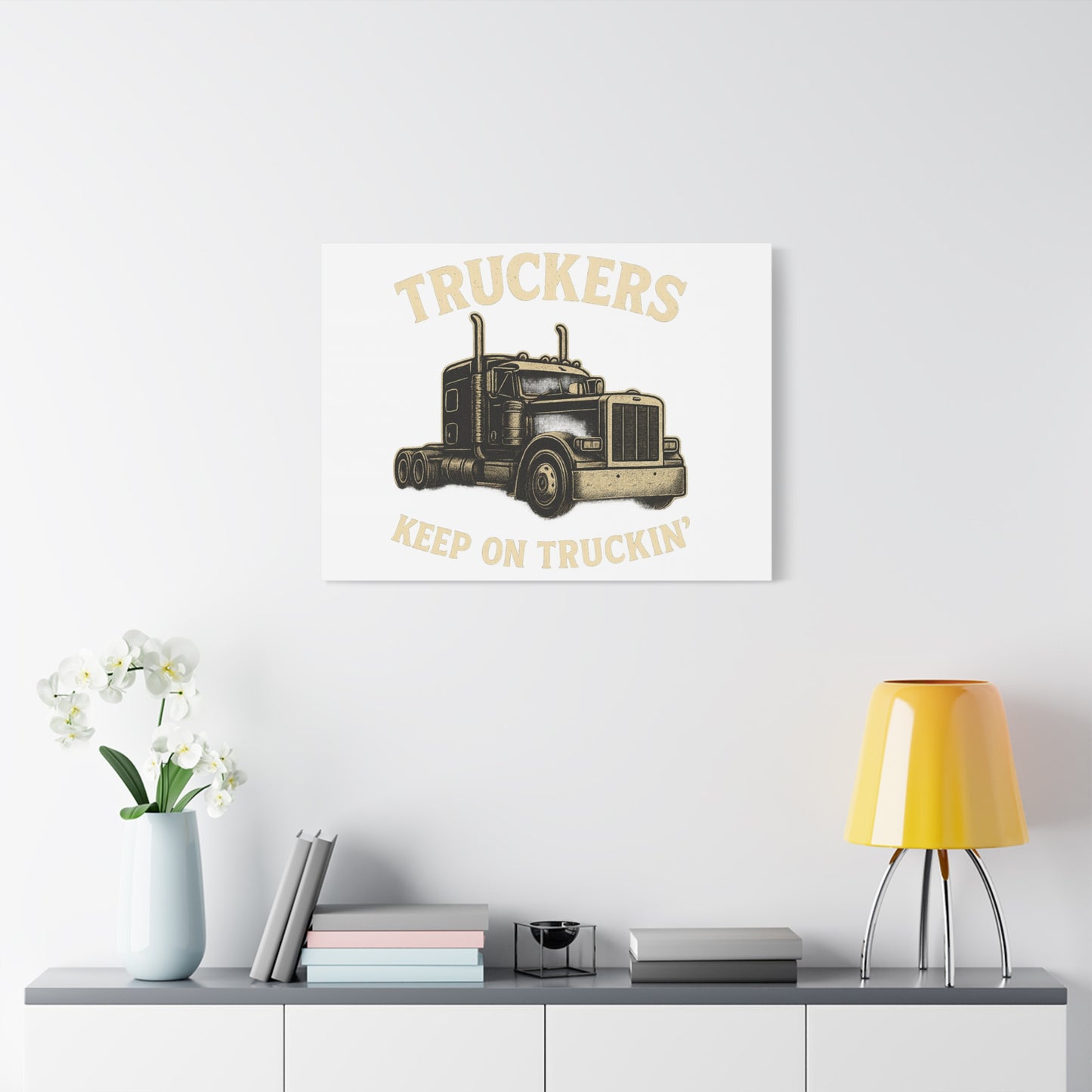 Truckers Canvas Wall Art, Keep on Truckin' Decor, Gift for Drivers, Trucking Artwork, Transportation Gift