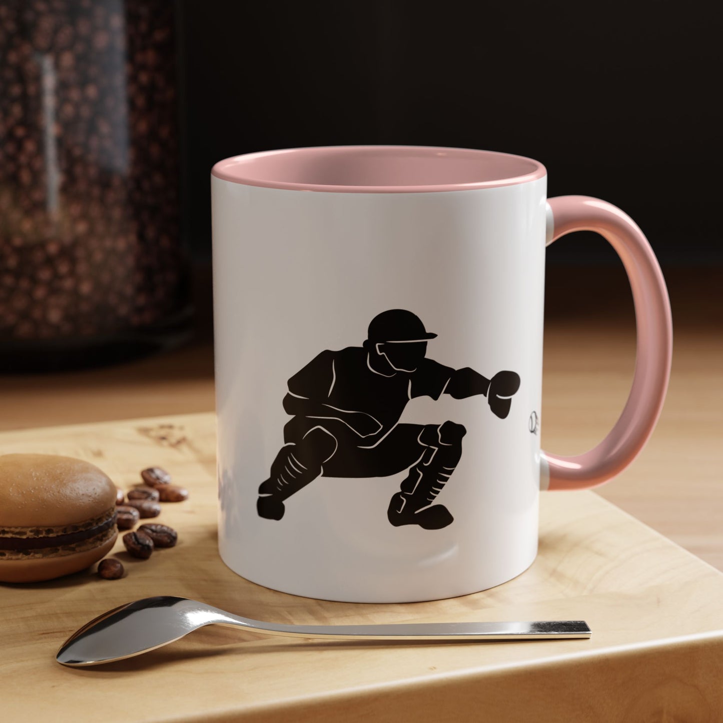 Baseball Catcher Coffee Mug, Sports Gift for Coaches, Black Accent Mug for Fans, Perfect for Birthdays & Celebrations, Unique Cup