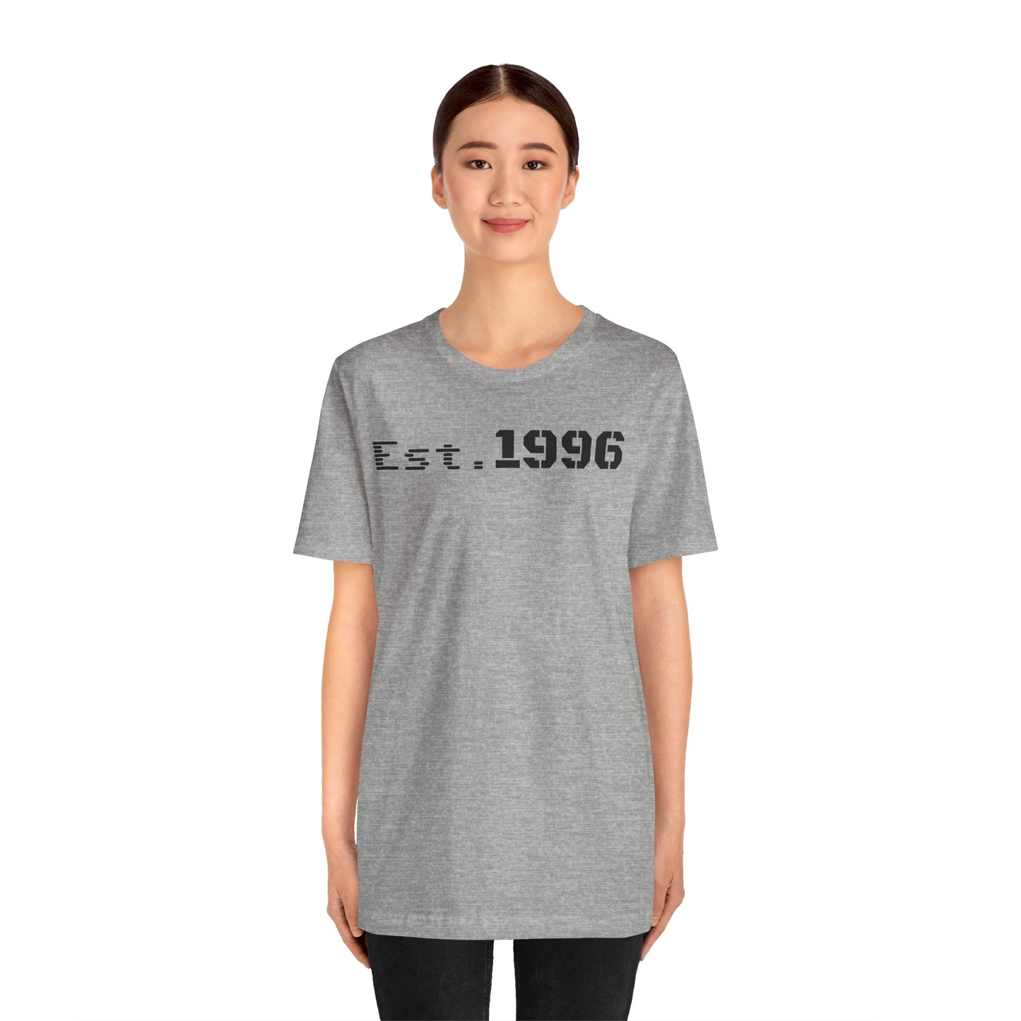 Unisex Jersey Tee - 'Est. 1996' Graphic Shirt, Birthday Gift, Casual Wear, Vintage Style, Retro Fashion, Gift for Him/Her