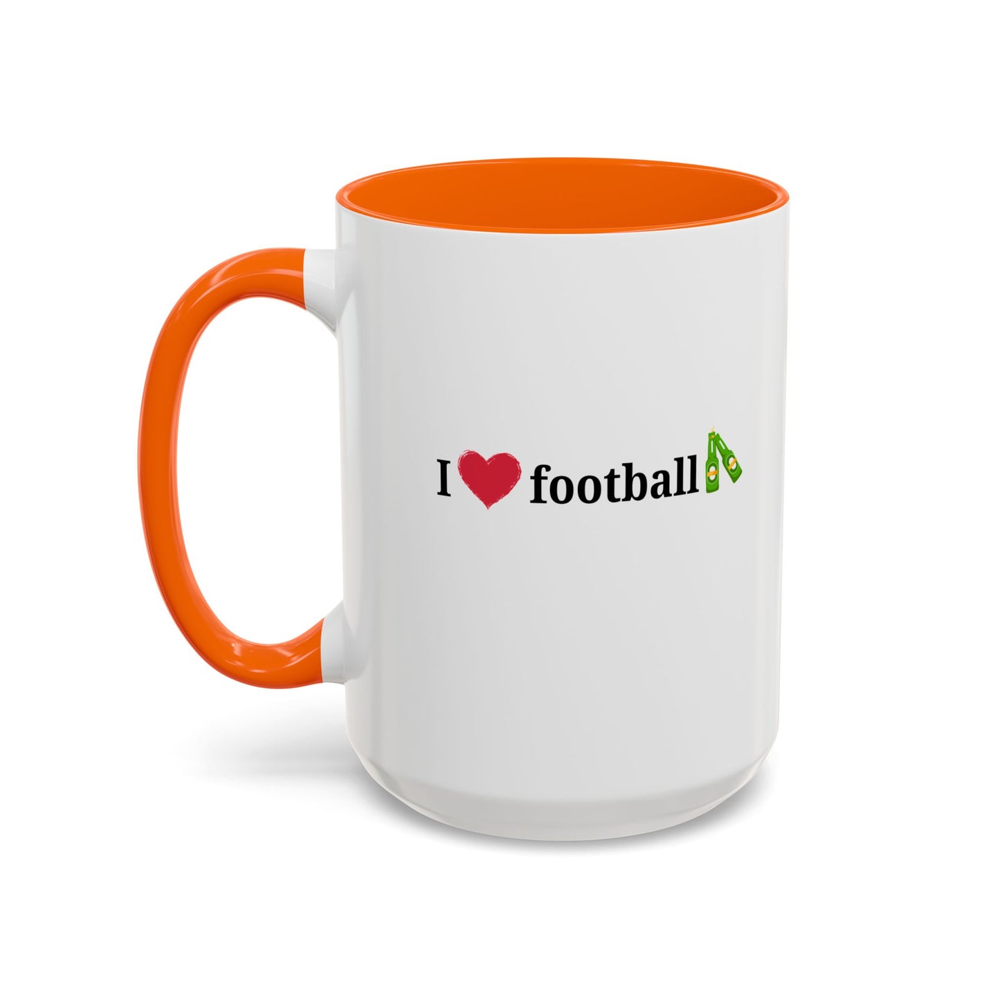 I Love Football Accent Coffee Mug, Perfect Gift for Sports Lovers, Football Enthusiasts, Unique Mug for Game Days, Home or Office Decor