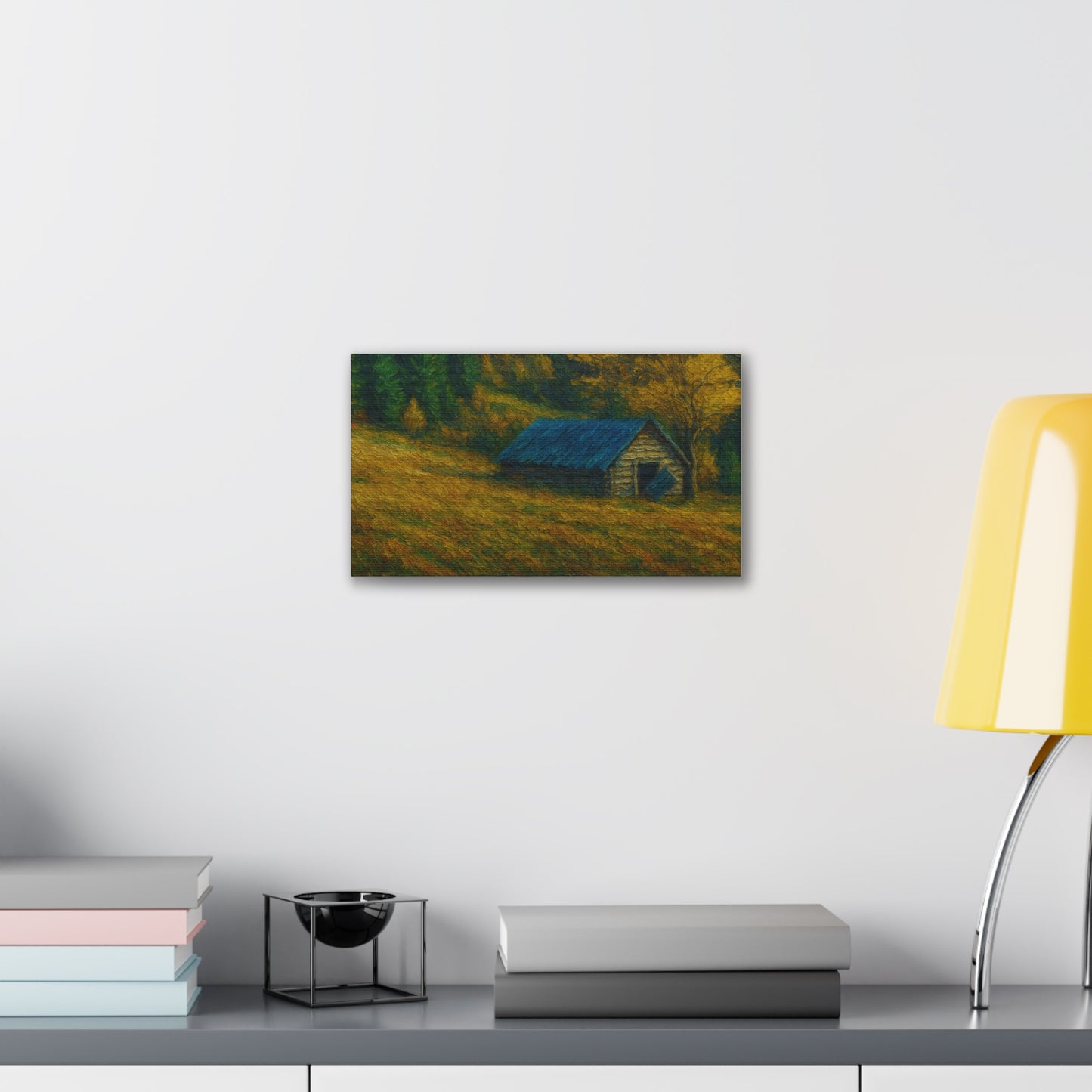 Rustic Canvas Wall Art, Nature Landscape Painting, Autumn Decor, Farmhouse Wall Art, Cozy Home Decoration