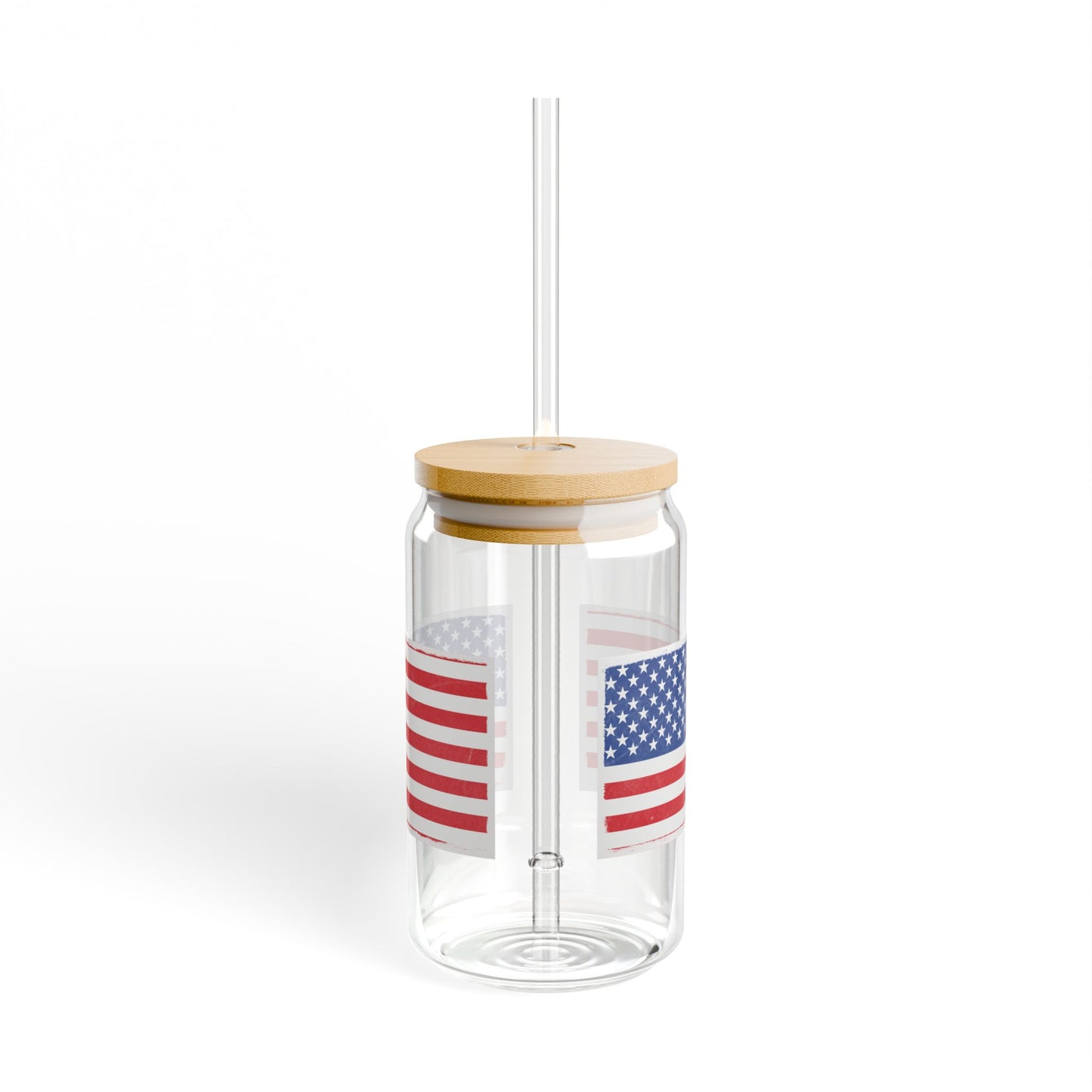 Patriotic 16oz Sipper Glass with Straw, Perfect for BBQs, 4th of July, Gifts, Everyday Use, Summer Parties