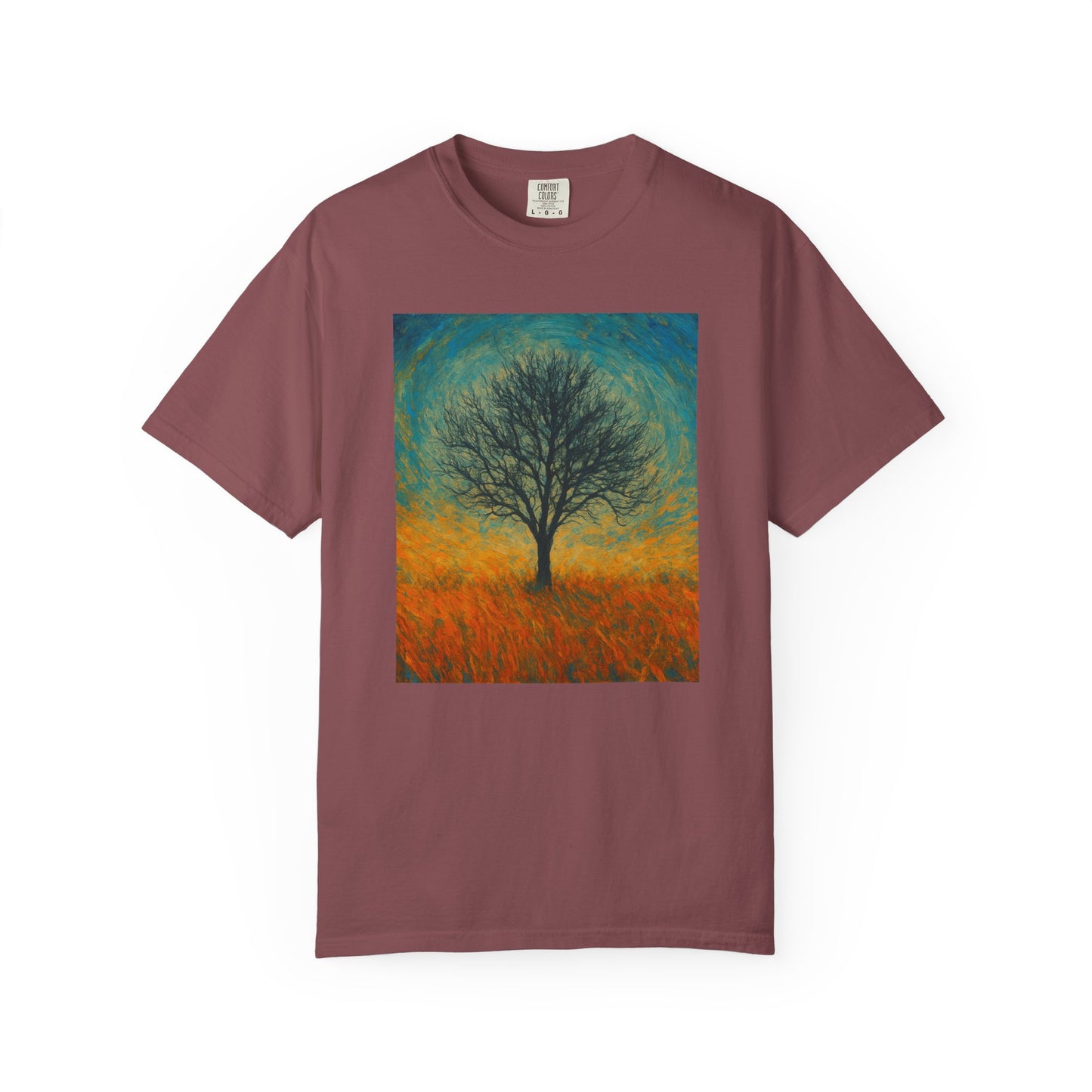 Nature-Themed Unisex Garment-Dyed T-Shirt - Tree Design, Bohemian Tee, Nature Lover Gift, Eco-Friendly Fashion, Casual Wear