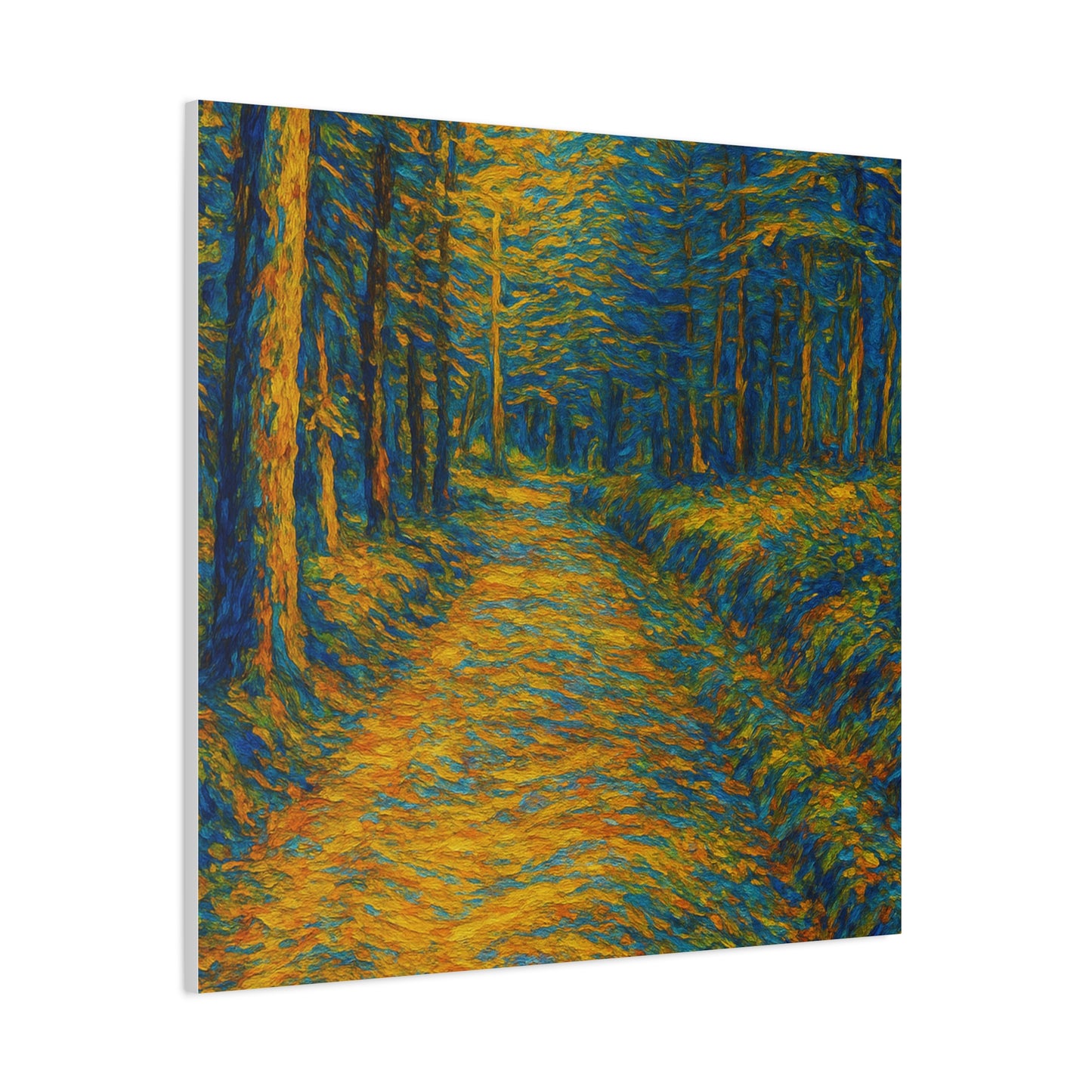 Van Gogh Style Forest Canvas Art | Nature Wall Decor, Home Office Accent, Gift for Nature Lovers, Gallery Wrapped, Living Room Wall Art