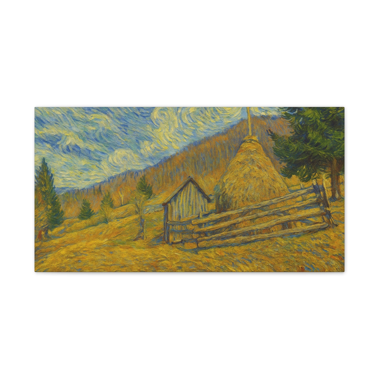 Vincent Van Gogh Inspired Canvas Print, Rustic Home Decor, Wall Art, Gift for Art Lovers, Country Landscape, Unique Art Piece