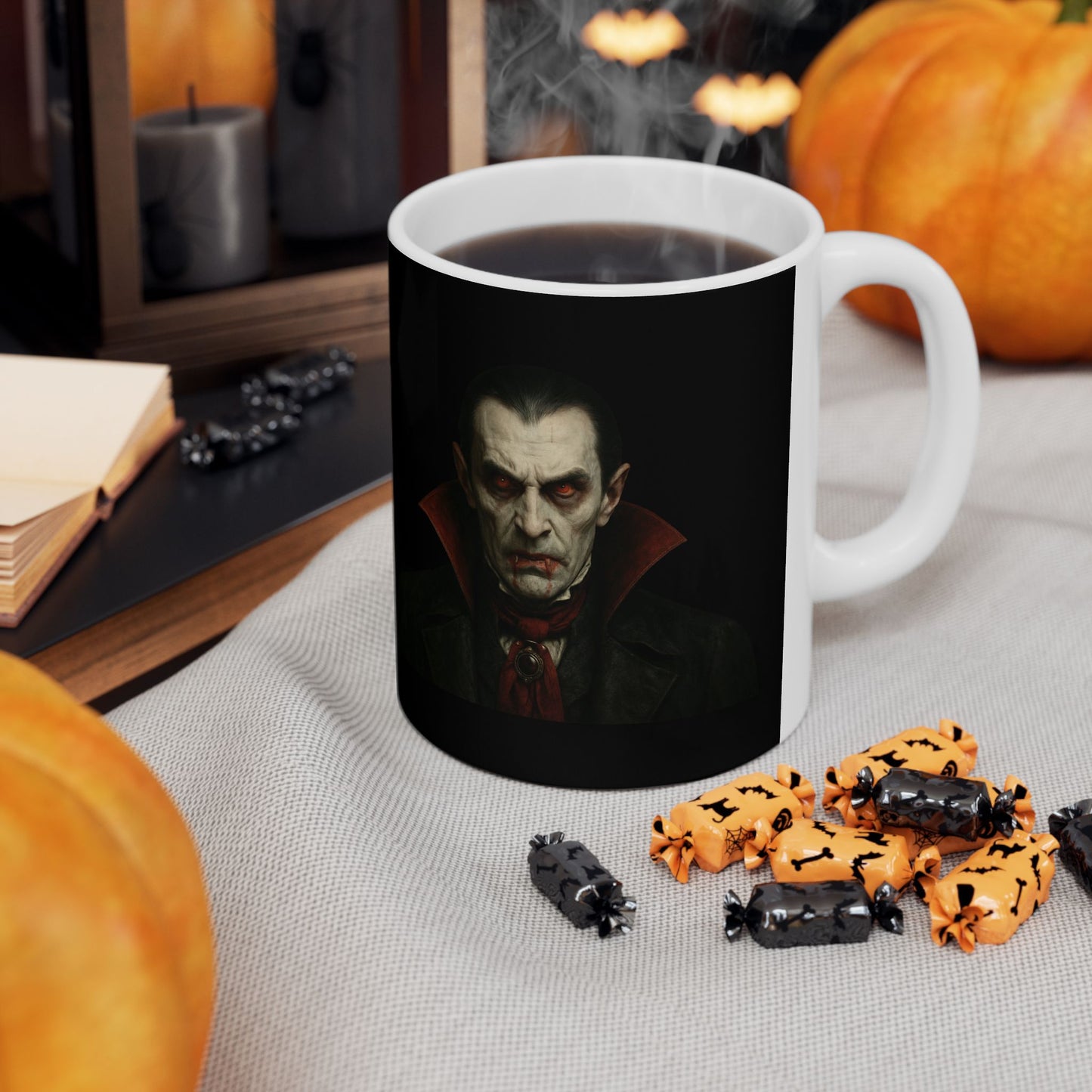 Gothic Dracula Vampire Ceramic Mug, Perfect for Halloween, Spooky Gifts, Coffee Lovers, Home Decor, 11oz & 15oz Sizes