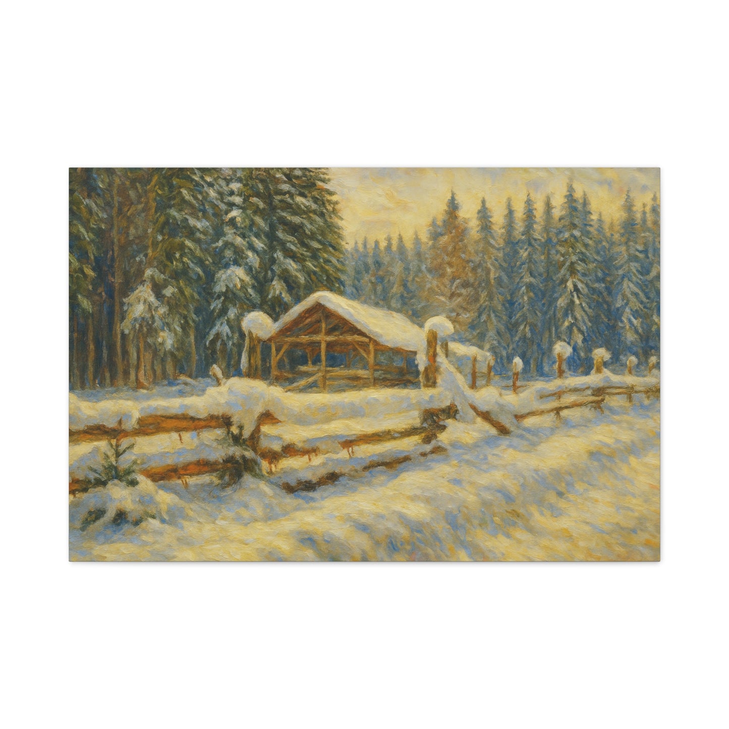 Canvas Wall Art, Winter Landscape Print, Home Decor, Rustic Art, Gift for Nature Lovers, Holiday Decoration