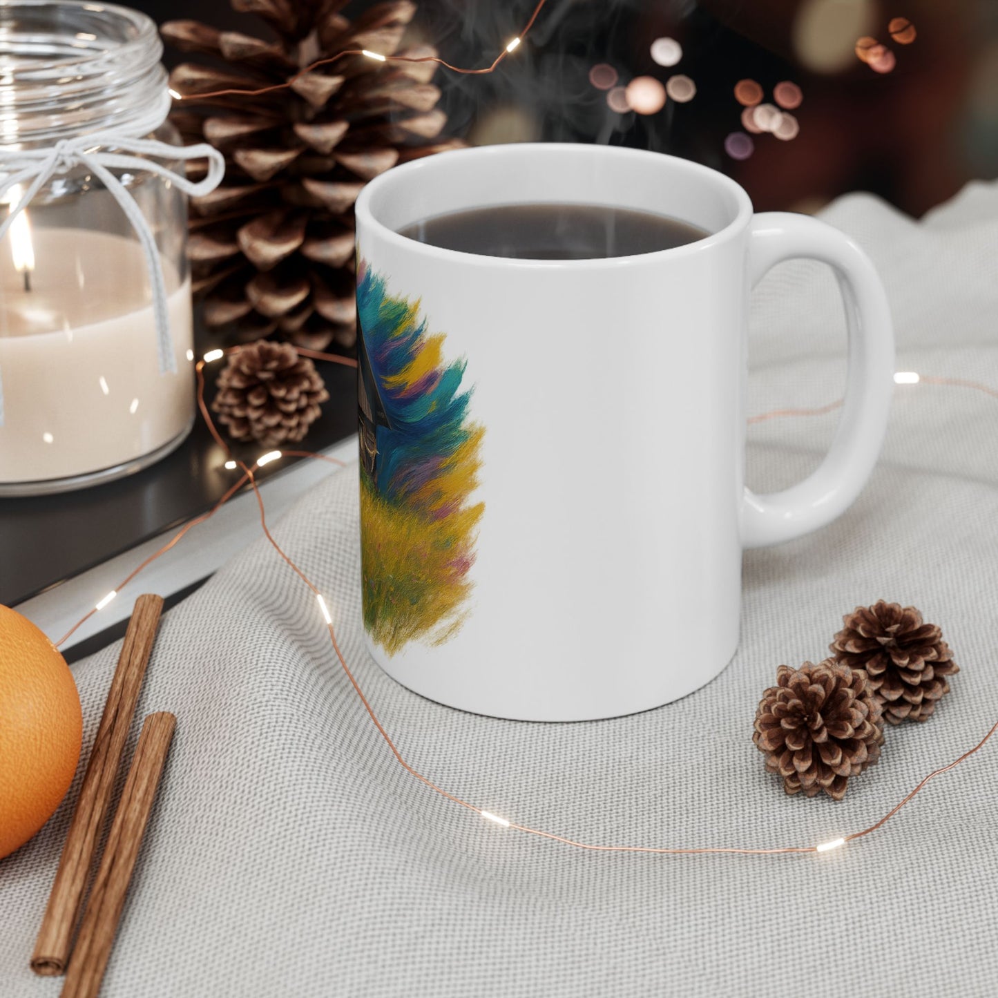 Vibrant Landscape Ceramic Mug for Nature Lovers - Perfect for Coffee, Tea, Gifts, Home Decor, 11oz & 15oz