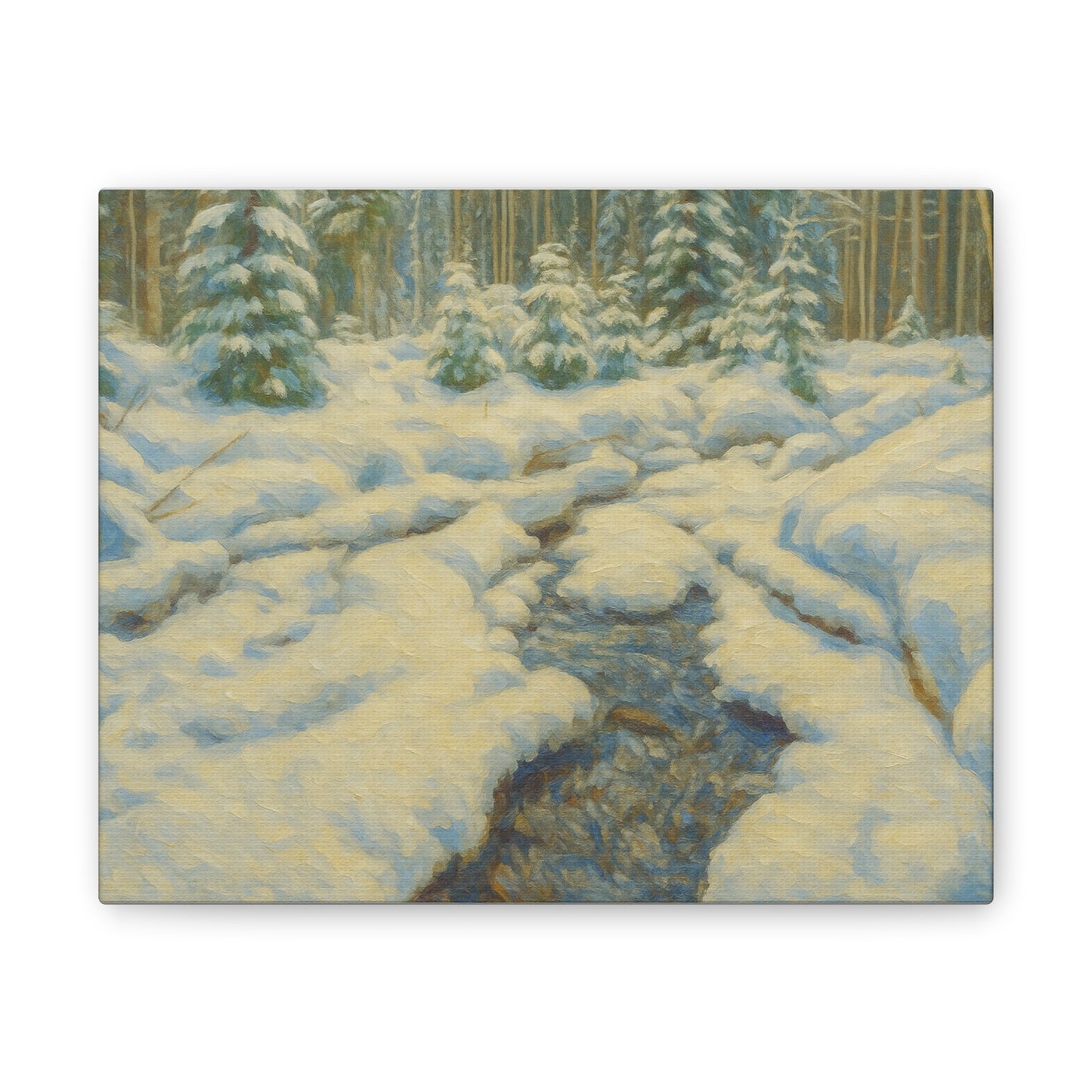 Winter Landscape Canvas Art, Nature Decor, Gallery Wall Art, Cozy Home Accent, Winter Wonderland Painting - product image