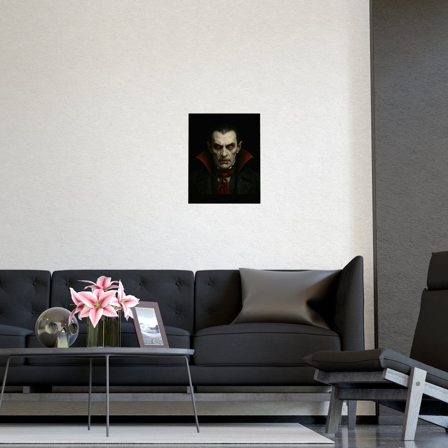 Gothic Vampire Art Poster, Spooky Wall Decor, Horror Room Accent, Perfect for Halloween, Gothic Decor, Home Office Artwork