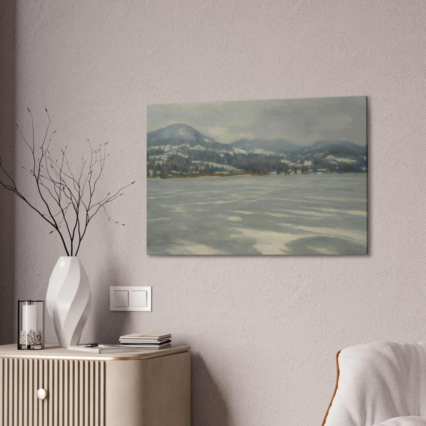 Serene Winter Landscape Canvas