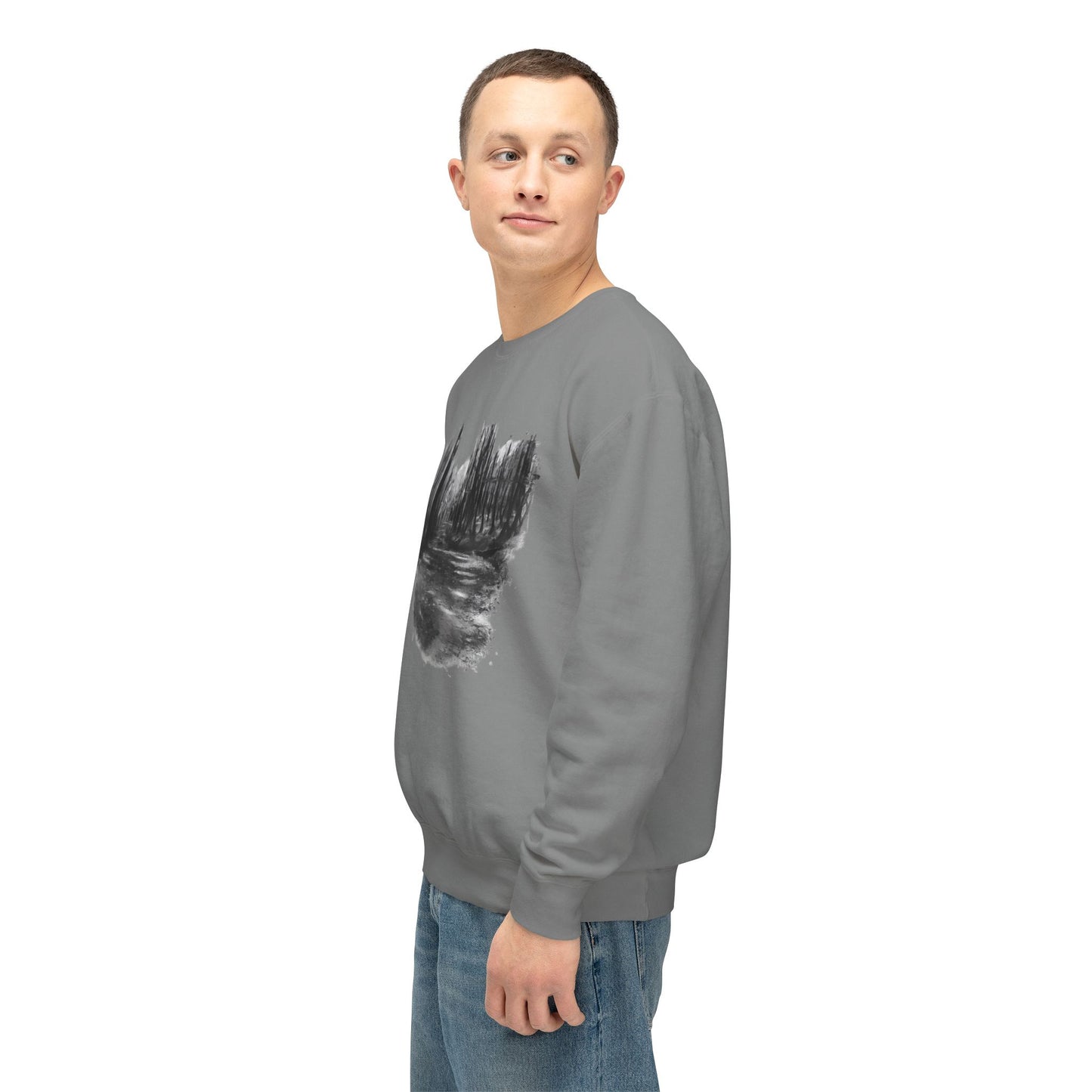 Scenic Minimalist Crewneck Sweatshirt - Cozy Art Tee for Nature Lovers, Gift for Her, Layering Essential, Perfect for Fall, Everyday Wear