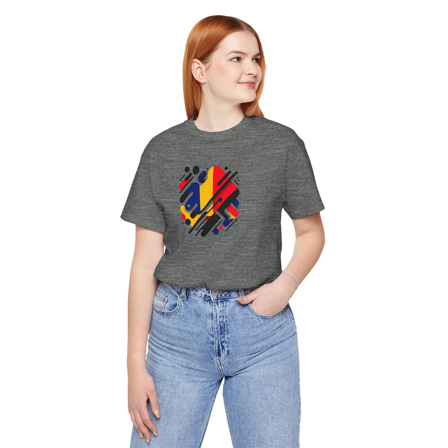 Artistic Heart Unisex Jersey Tee - Vibrant Graphic Tee, Casual Wear, Gift for Art Lovers, Birthday Surprise, Everyday Comfort