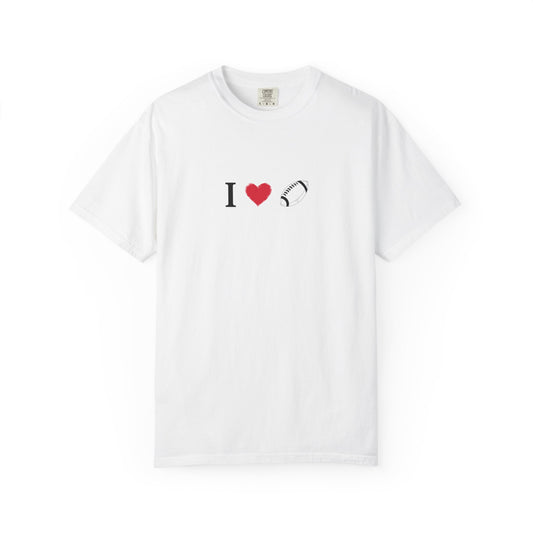 I Love Football T-Shirt - Unisex Cotton Tee, Fun Gift for Friends, Casual Style, Birthday Present, Summer Apparel
