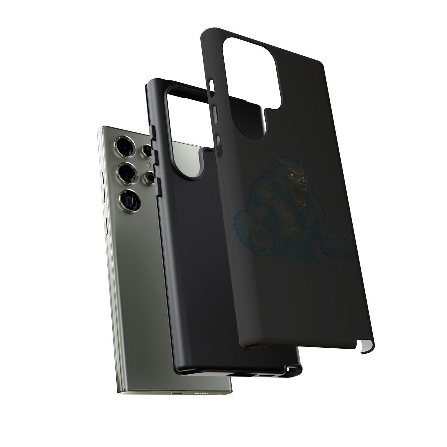 Werewolf Phone Case, Tough Cases, Black Panther Design, Gift for Animal Lovers, Phone Accessories, Fierce Phone Protection