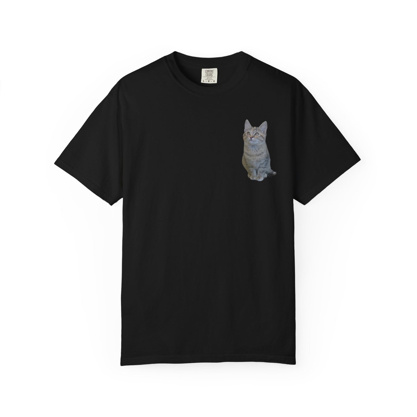 Whimsical Cat Pocket T-Shirt for Cat Lovers