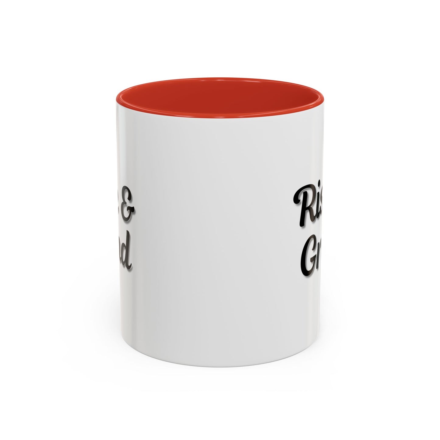 Rise & Grind Coffee Mug – Motivational Black Accent Mug for Daily Inspiration