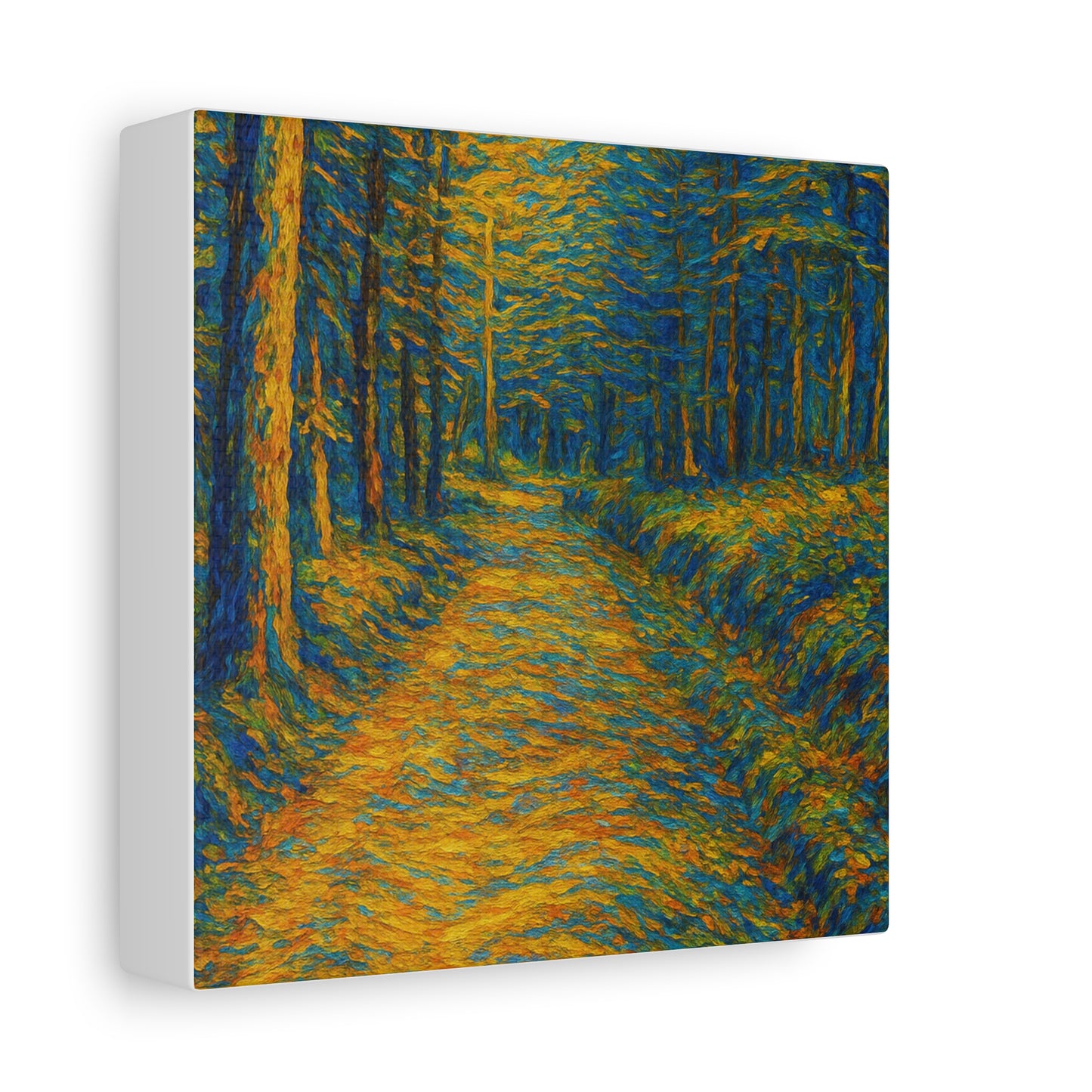 Van Gogh Style Forest Canvas Art | Nature Wall Decor, Home Office Accent, Gift for Nature Lovers, Gallery Wrapped, Living Room Wall Art