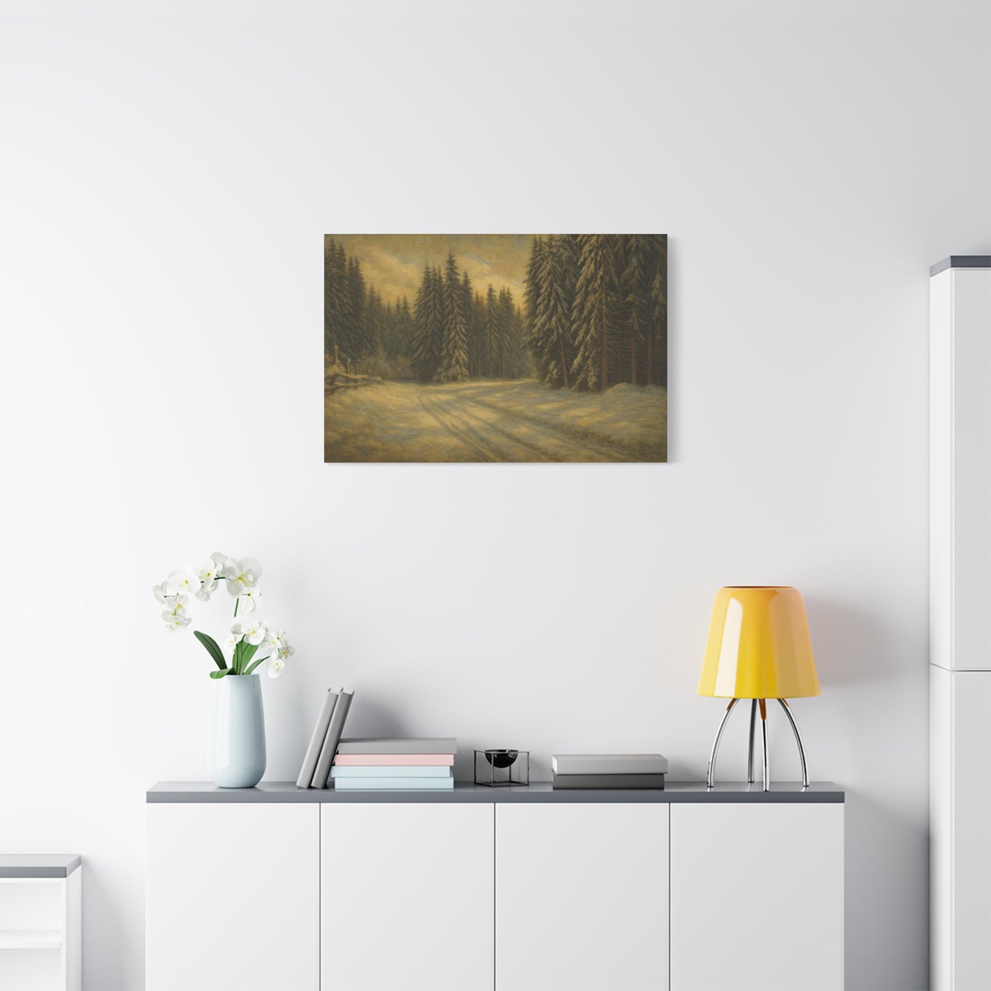 Scenic Forest Canvas Art, Nature Decor for Home, Cozy Wall Art, Perfect Gift for Nature Lovers, Rustic Cabin Decor, Winter Landscape Print