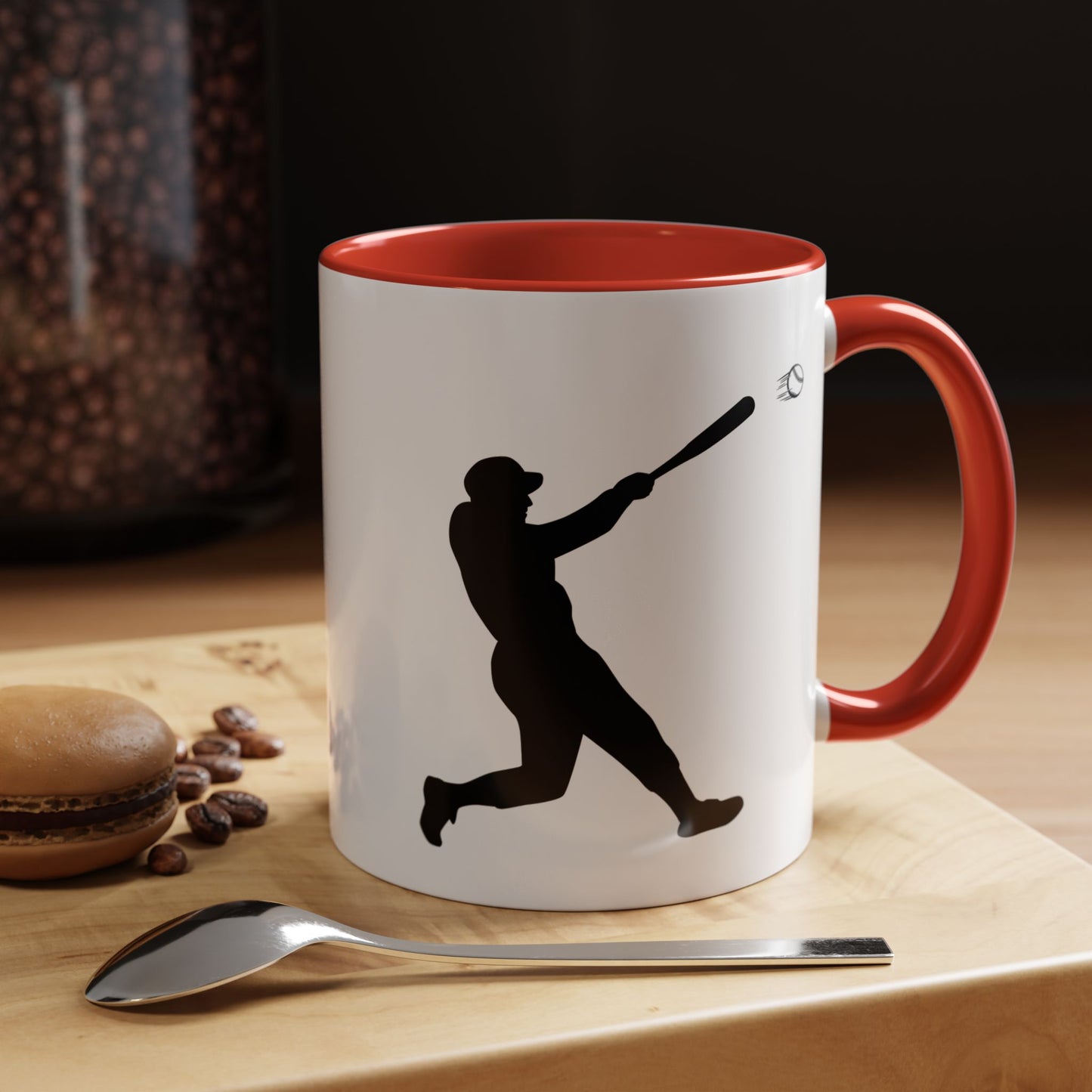 Baseball Player Accent Coffee Mug, Sports Gift, Baseball Lover Mug, Unique Coffee Cup, Personalized Sports Mug