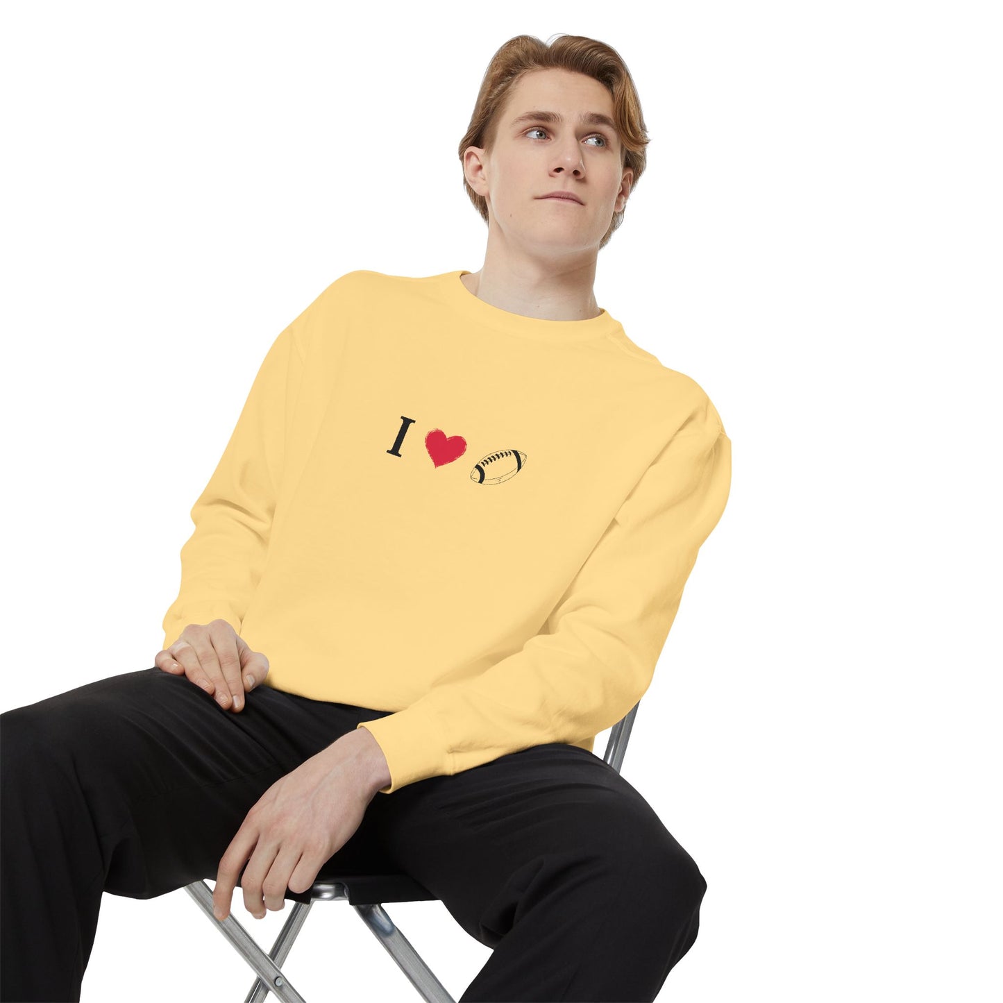 Unisex Sweatshirt, I love Football, Cozy, Perfect for Everyday Wear, Gift Idea for Friends, Couples, and Special Occasions
