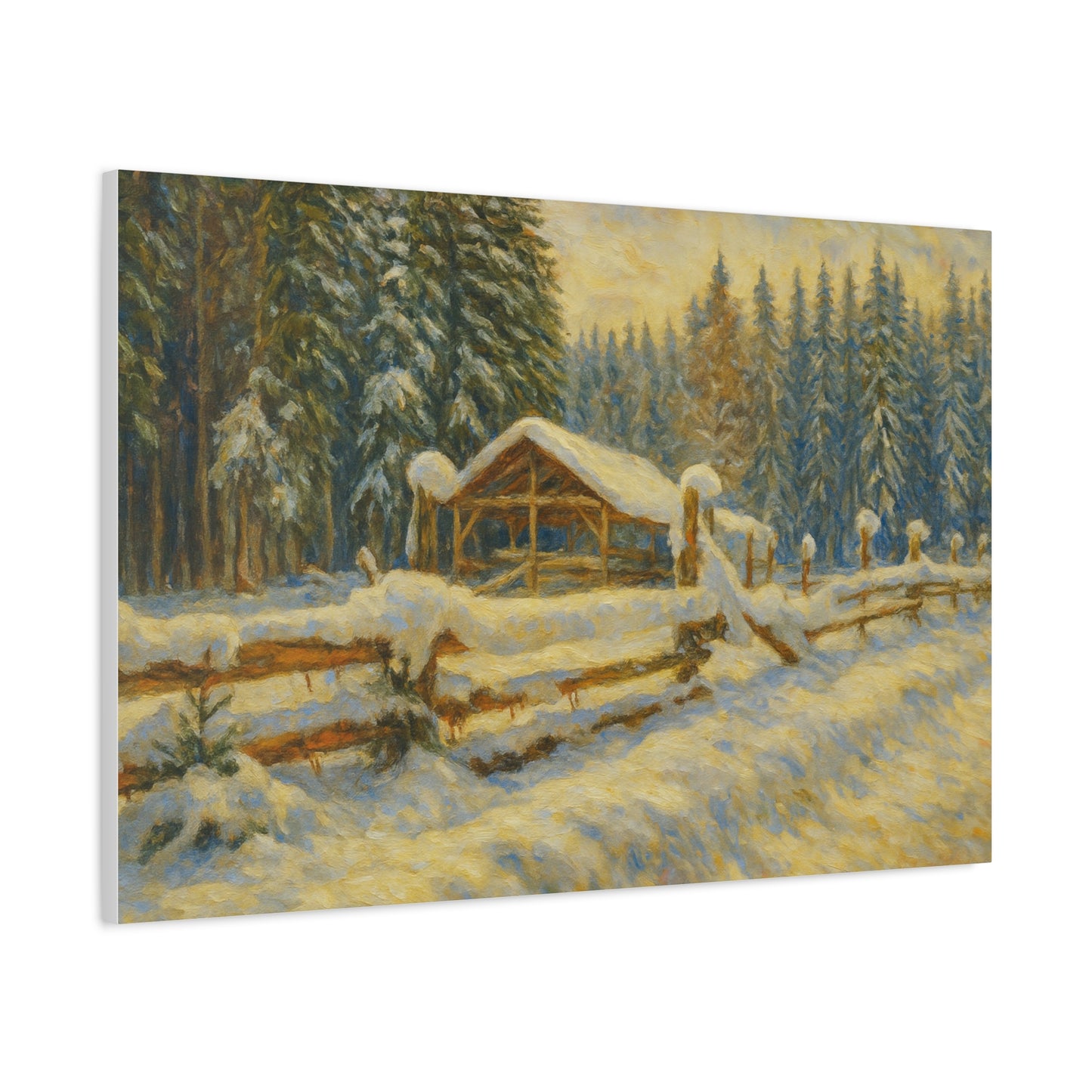 Canvas Wall Art, Winter Landscape Print, Home Decor, Rustic Art, Gift for Nature Lovers, Holiday Decoration