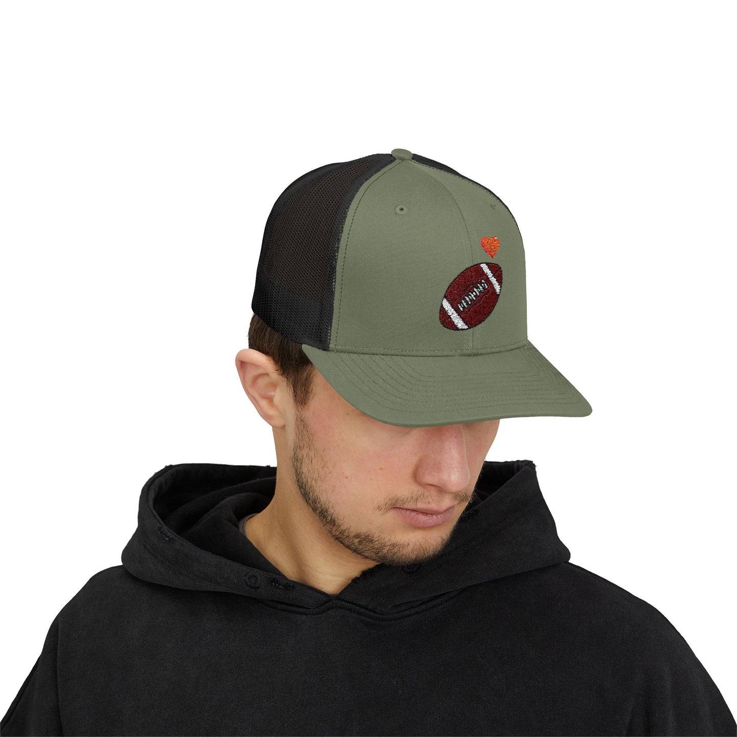 Football Love Snapback Trucker Cap, Sports Hat, Gift for Sports Fans, Casual Wear, Outdoor Activities