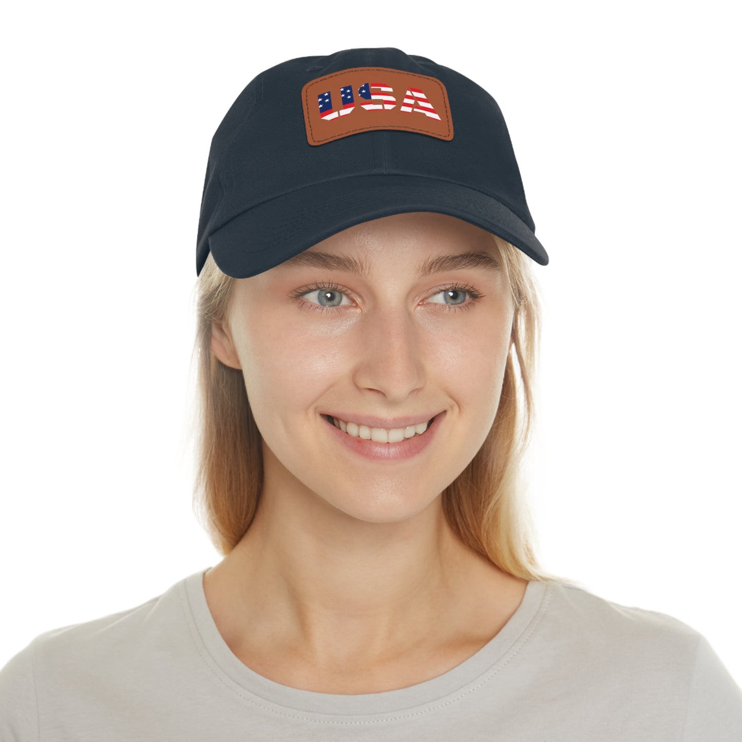 Dad Hat with USA Leather Patch