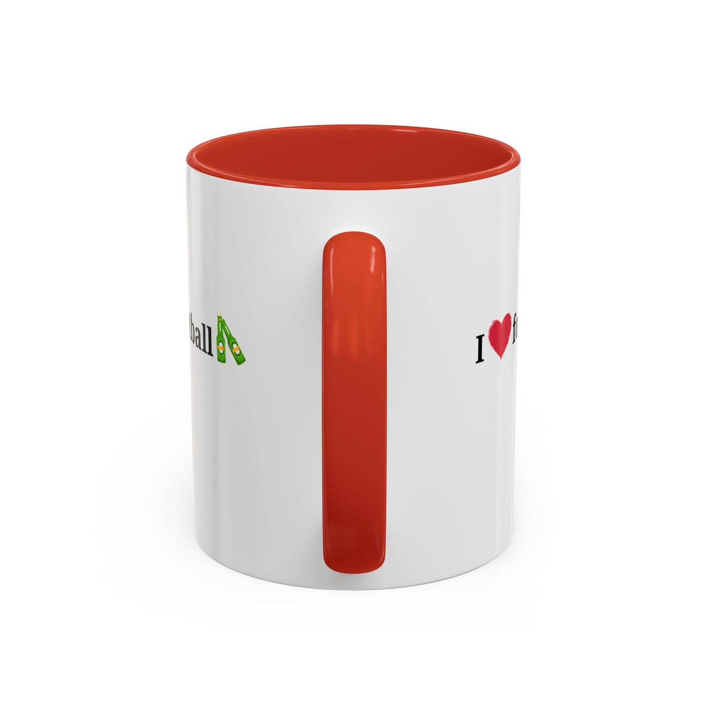 I Love Football Accent Coffee Mug, Perfect Gift for Sports Lovers, Football Enthusiasts, Unique Mug for Game Days, Home or Office Decor