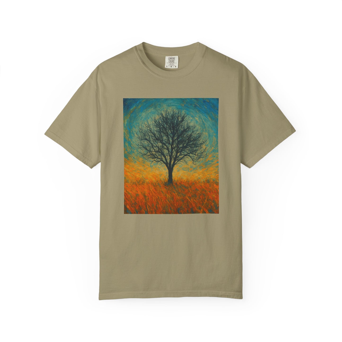 Nature-Themed Unisex Garment-Dyed T-Shirt - Tree Design, Bohemian Tee, Nature Lover Gift, Eco-Friendly Fashion, Casual Wear - product image