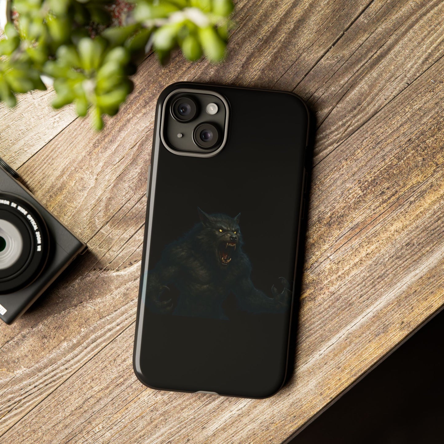 Werewolf Phone Case, Tough Cases, Black Panther Design, Gift for Animal Lovers, Phone Accessories, Fierce Phone Protection