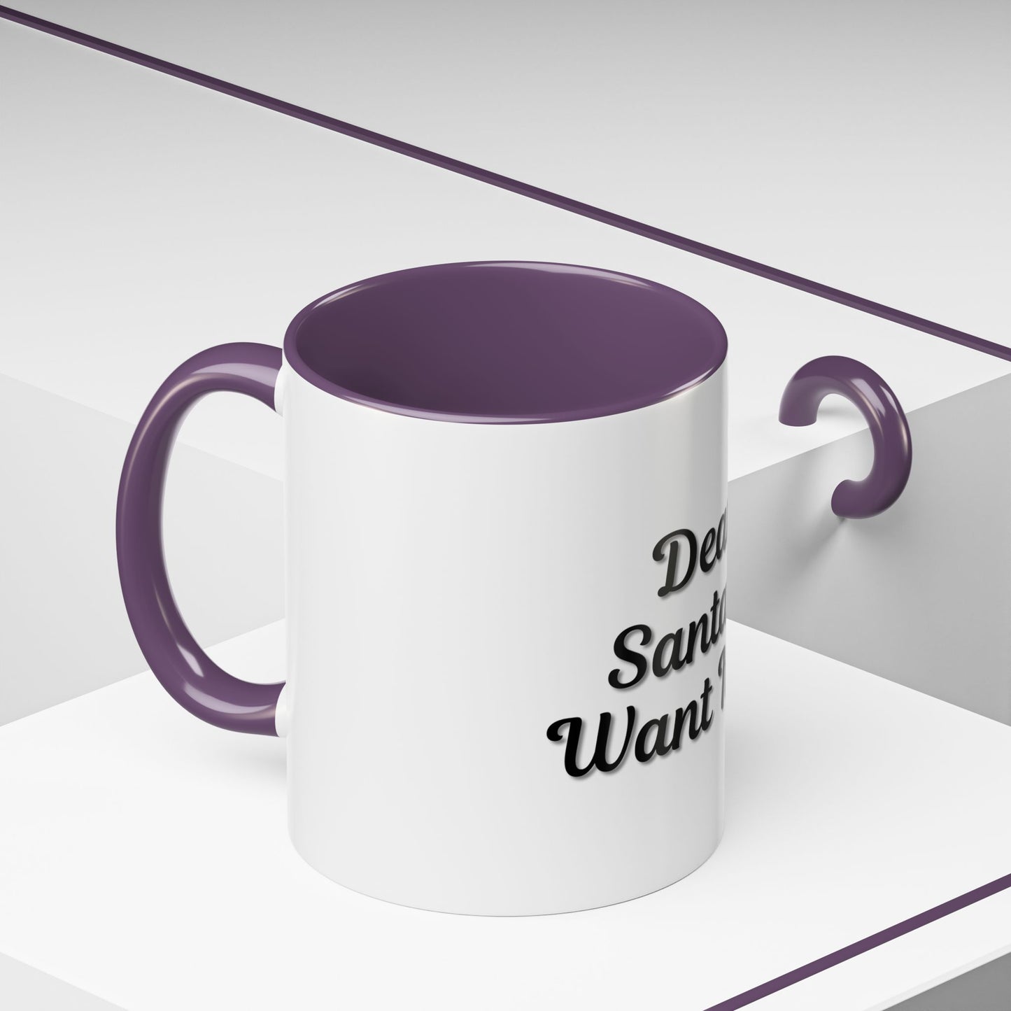 Dear Santa Accent Coffee Mug - Fun Holiday Mug for Christmas Enthusiasts