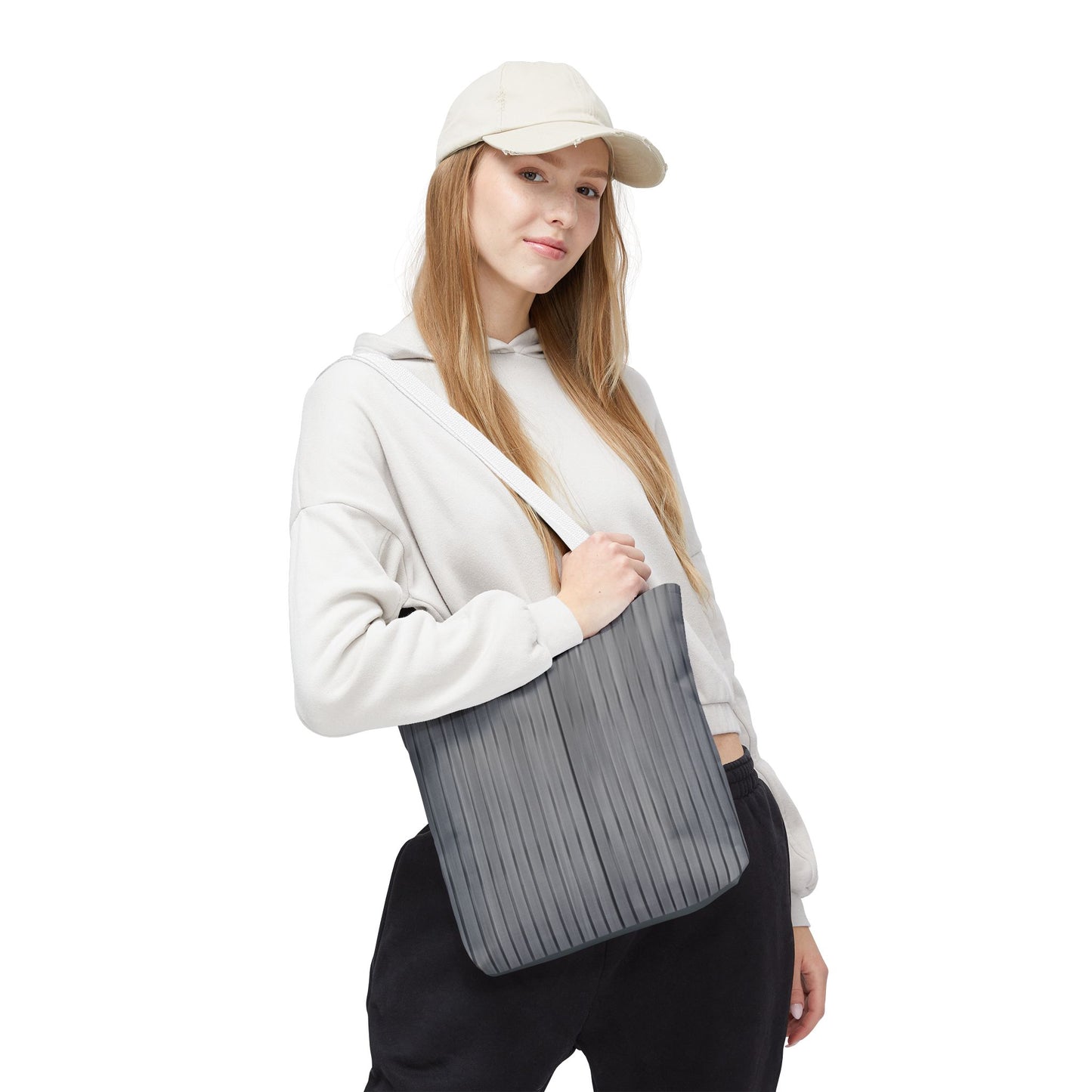 Stylish Gray Striped Tote Bag for Everyday Use