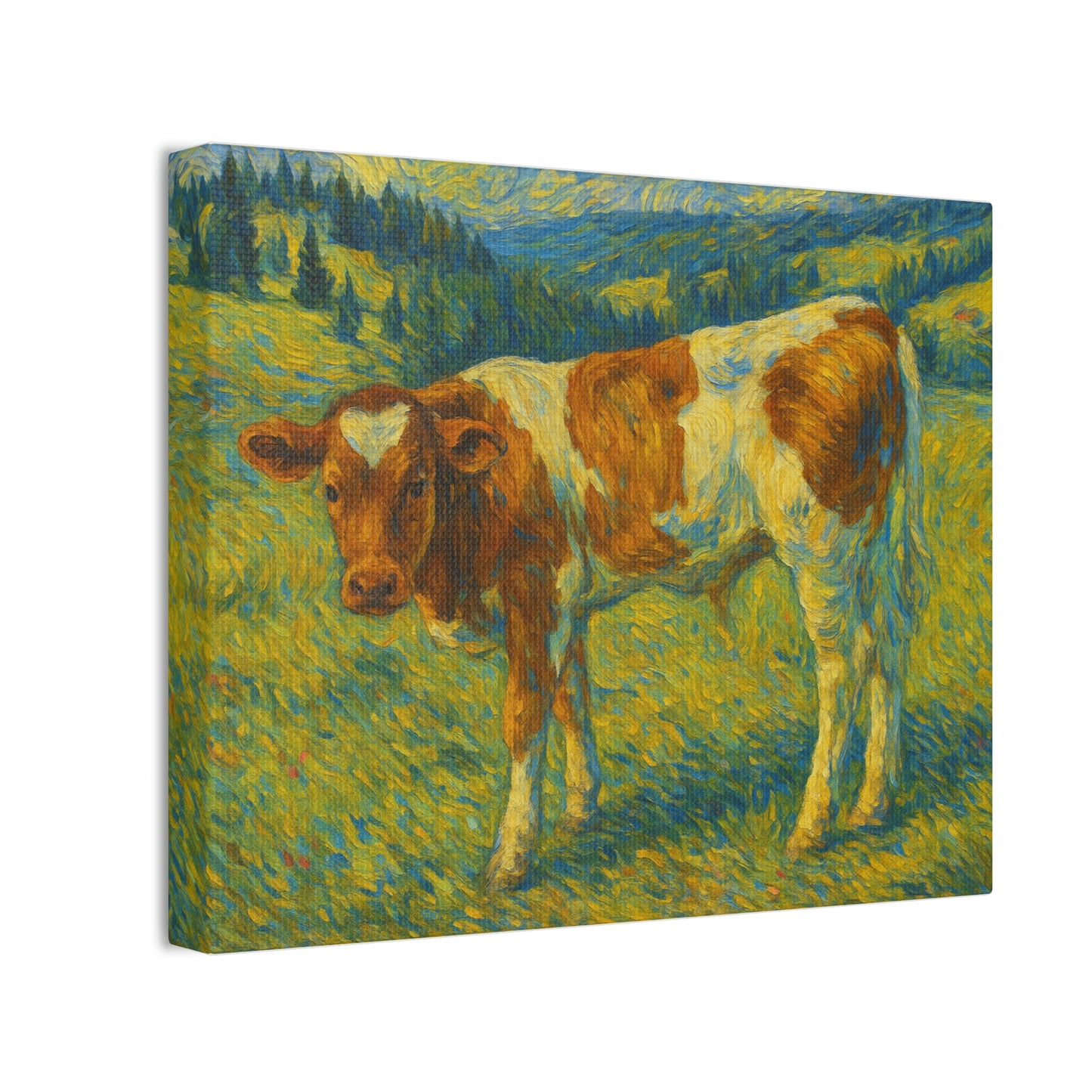 Cow Art Canvas Print, Rustic Farmhouse Decor, Animal Lover Gift, Country Wall Art, Thoughtful Homewarming