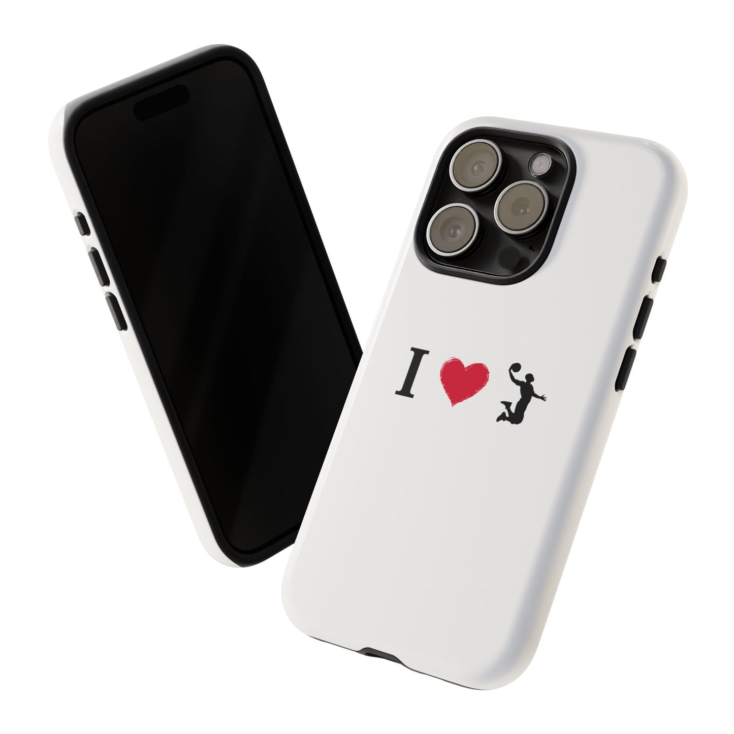 I Love Basketball Phone Case, Sporty Cell Cover, Basketball Gift for Players, Tough Cases, Love for Sports Accessories