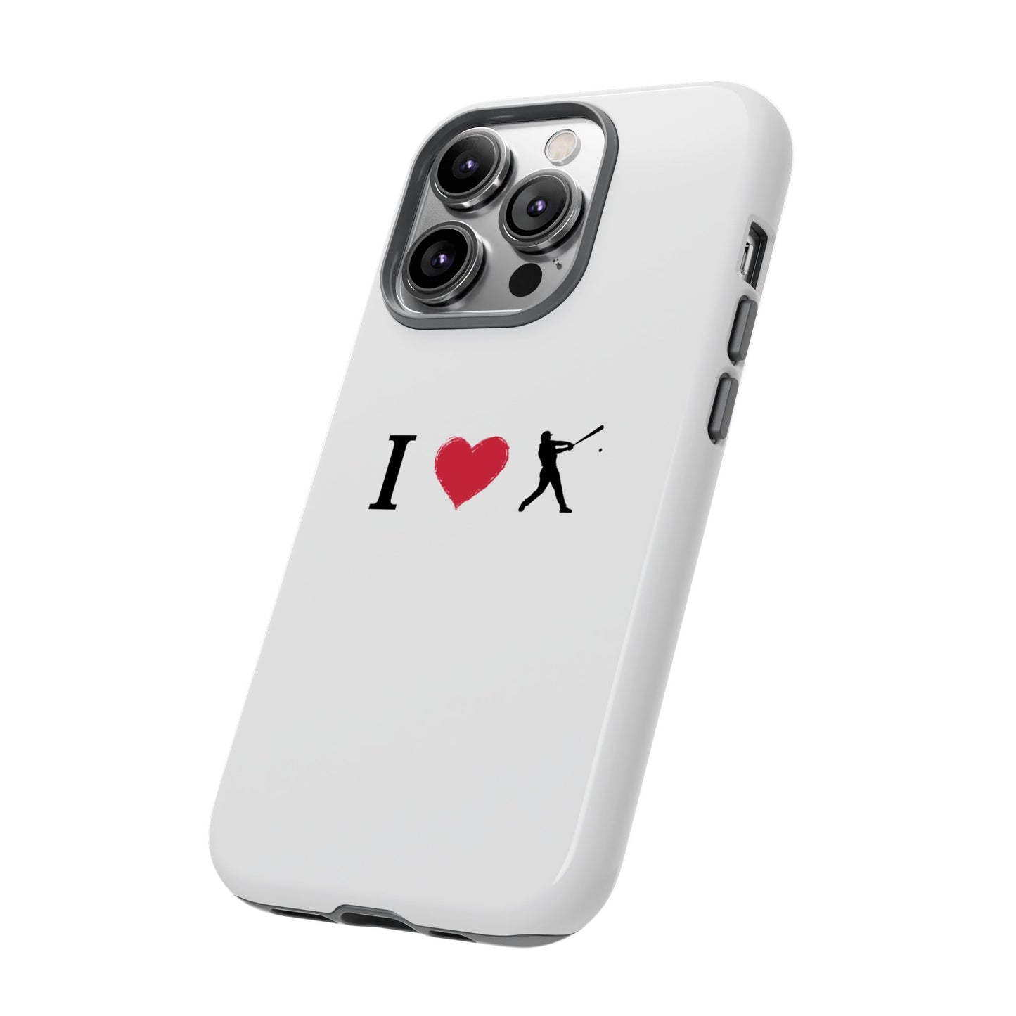 Baseball Love Phone Case, Tough Cases for Sports Lovers, i Heart Baseball Protection, Gift for Players, Cute Sports Case