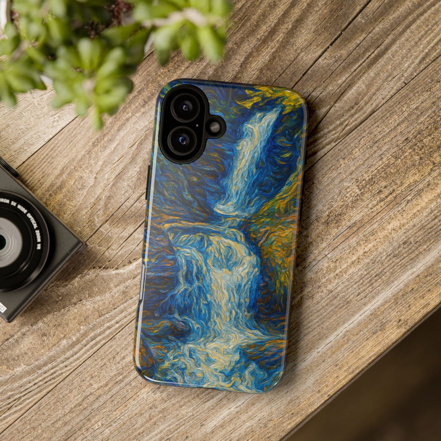 Artistic Phone Case - Waterfall Design, Unique Gift, Phone Accessory, Nature Lover, Original Artwork