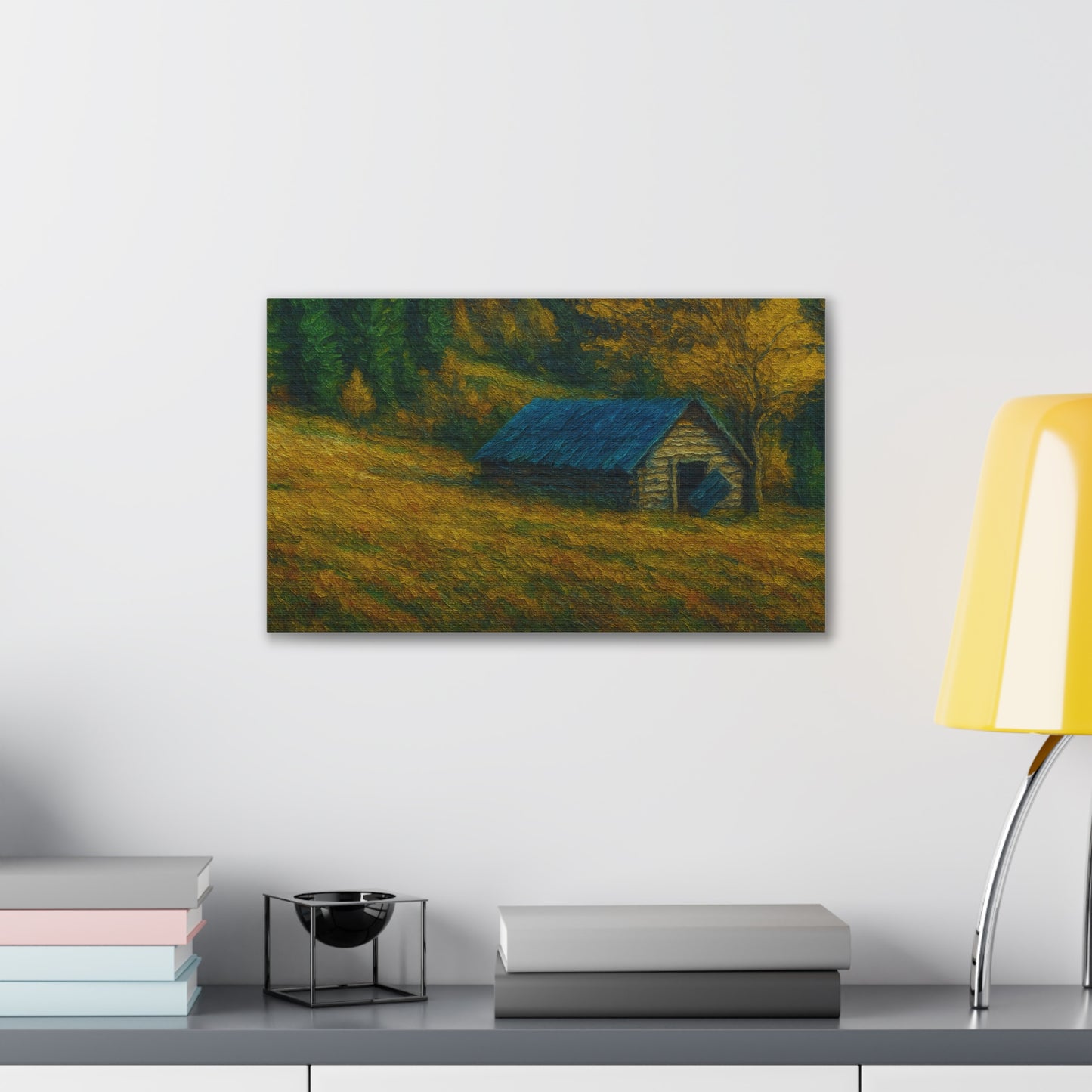 Rustic Canvas Wall Art, Nature Landscape Painting, Autumn Decor, Farmhouse Wall Art, Cozy Home Decoration
