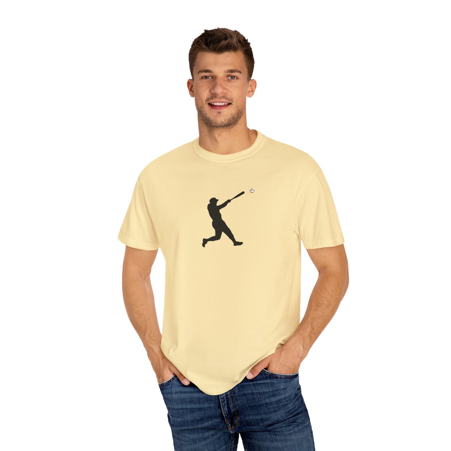 Sporty Garment-Dyed T-Shirt for Baseball Lovers, Casual Tee, Unisex Sports Shirt, Perfect Gift for Athletes, Outdoor Activities