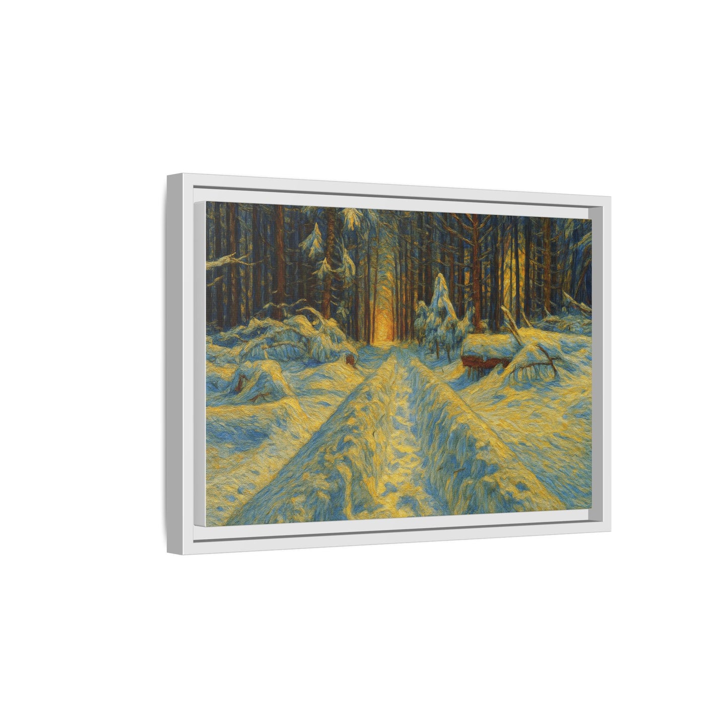 Canvas Art, Winter Landscape Wall Decor, Nature Lovers Gift, Seasonal Decor, Holiday Wall Art, Cozy Home Decoration, Framed Matte Canvas