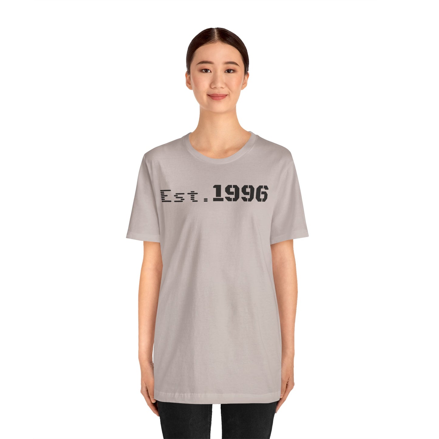 Unisex Jersey Tee - 'Est. 1996' Graphic Shirt, Birthday Gift, Casual Wear, Vintage Style, Retro Fashion, Gift for Him/Her