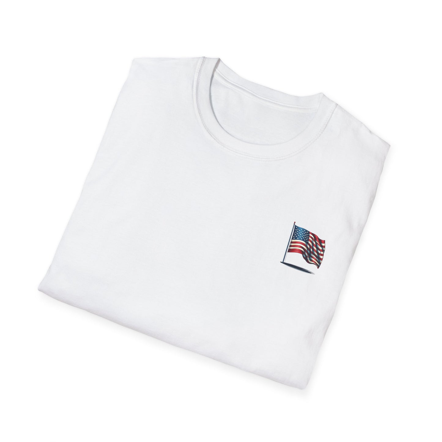Patriotic Unisex Softstyle T-Shirt, American Flag Tee, USA Pride Shirt, Perfect for Independence Day, Casual Wear