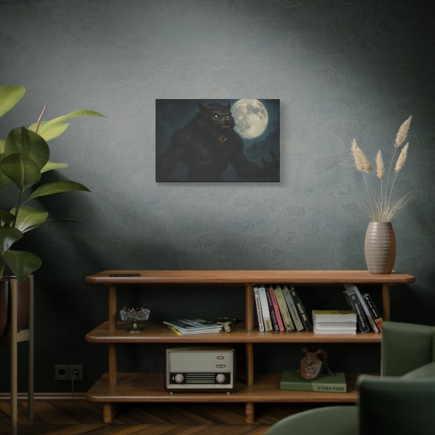 Werewolf Moon Canvas Art | Dark Fantasy Decor for Halloween, Gothic Home, Werewolf Lover Gift, Unique Wall Art, Spooky Decor