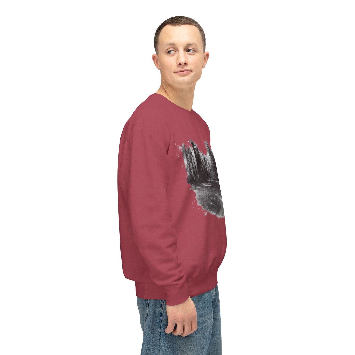 Scenic Minimalist Crewneck Sweatshirt - Cozy Art Tee for Nature Lovers, Gift for Her, Layering Essential, Perfect for Fall, Everyday Wear