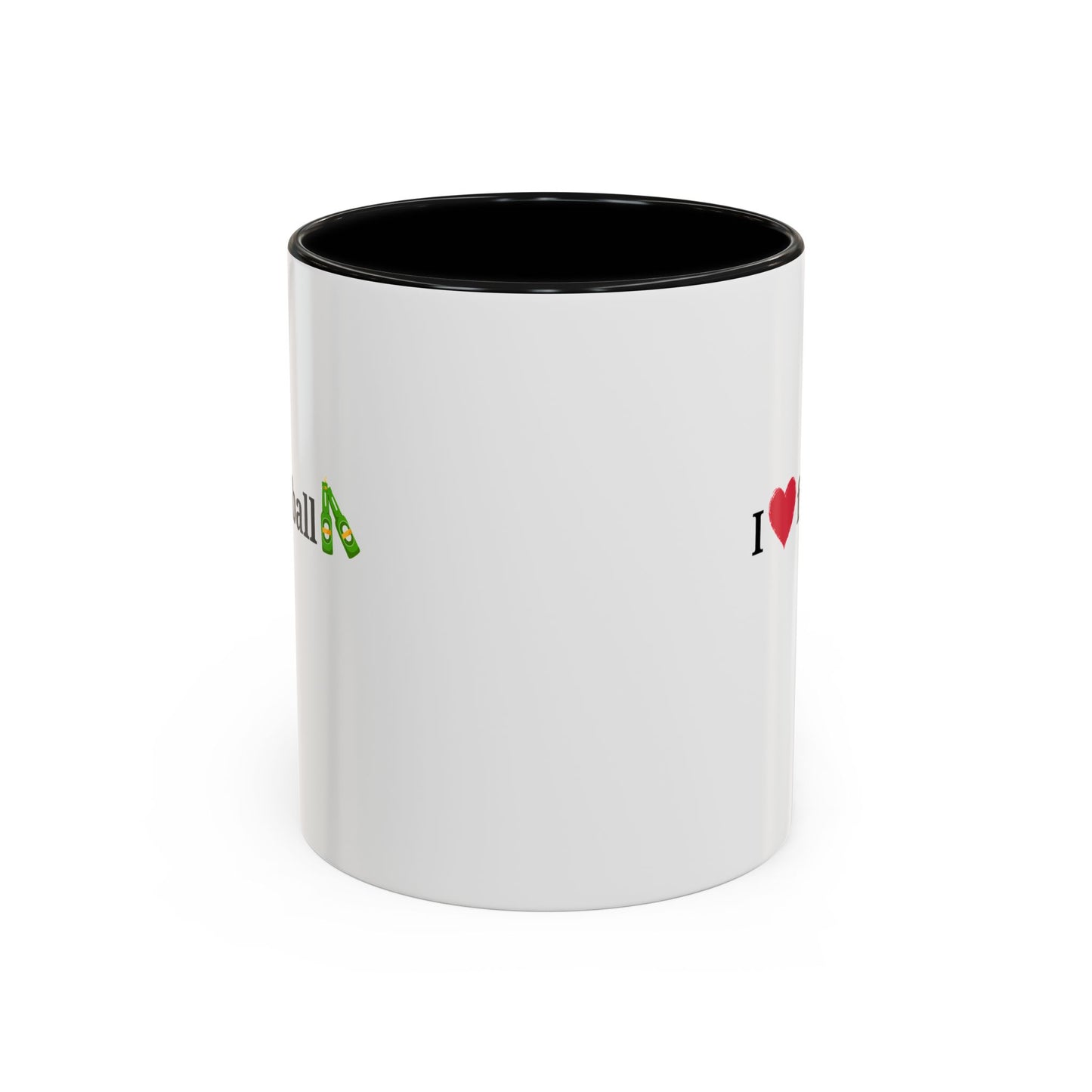I Love Football Accent Coffee Mug, Perfect Gift for Sports Lovers, Football Enthusiasts, Unique Mug for Game Days, Home or Office Decor