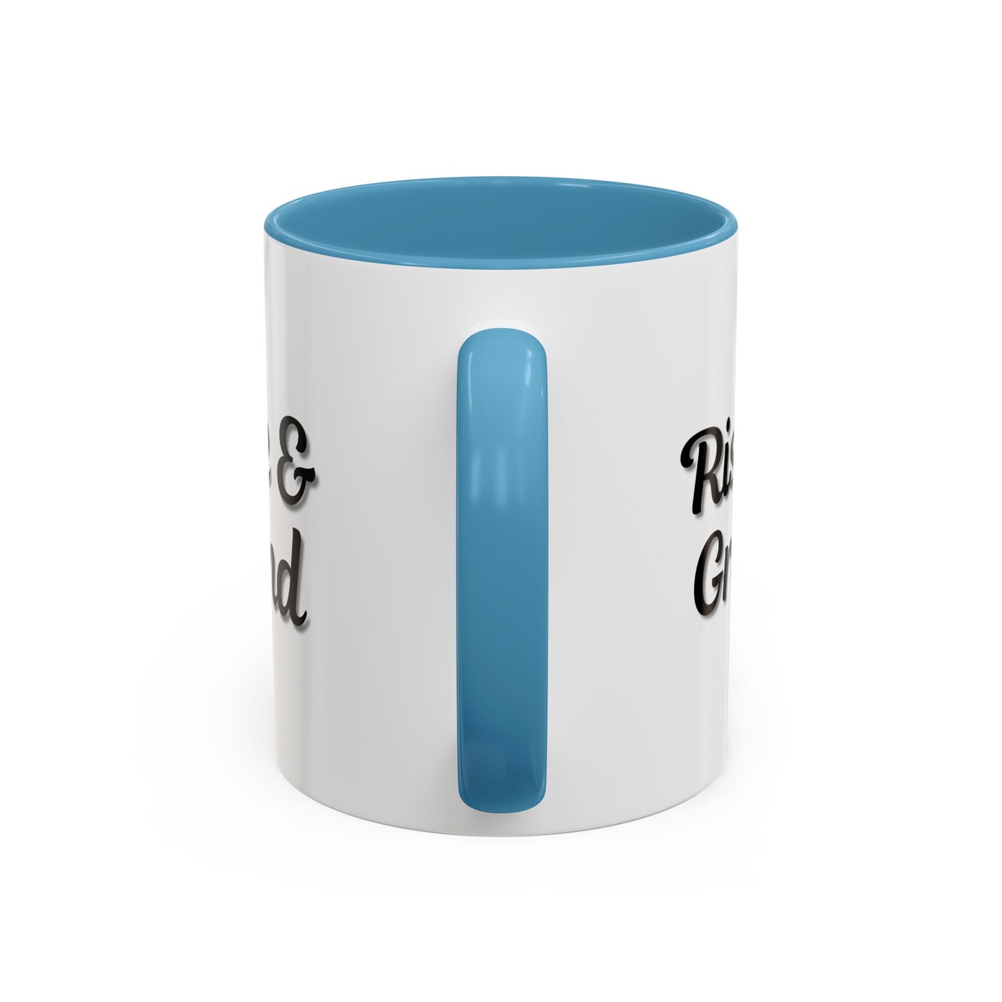 Rise & Grind Coffee Mug – Motivational Black Accent Mug for Daily Inspiration