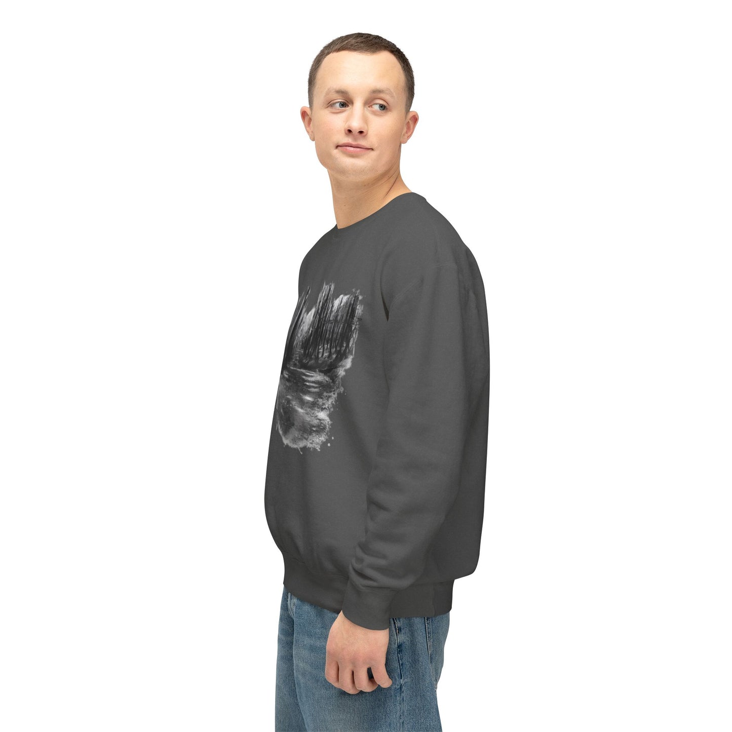 Scenic Minimalist Crewneck Sweatshirt - Cozy Art Tee for Nature Lovers, Gift for Her, Layering Essential, Perfect for Fall, Everyday Wear