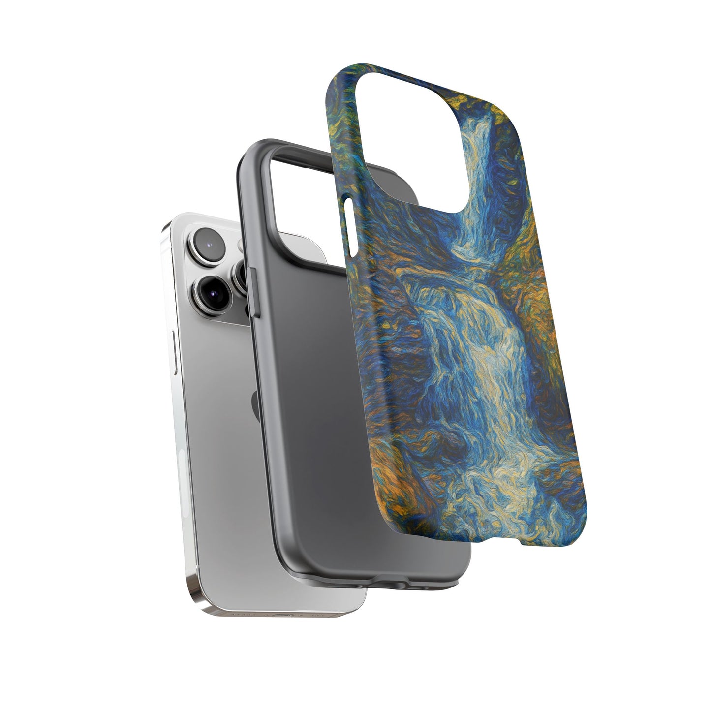 Artistic Phone Case - Waterfall Design, Unique Gift, Phone Accessory, Nature Lover, Original Artwork