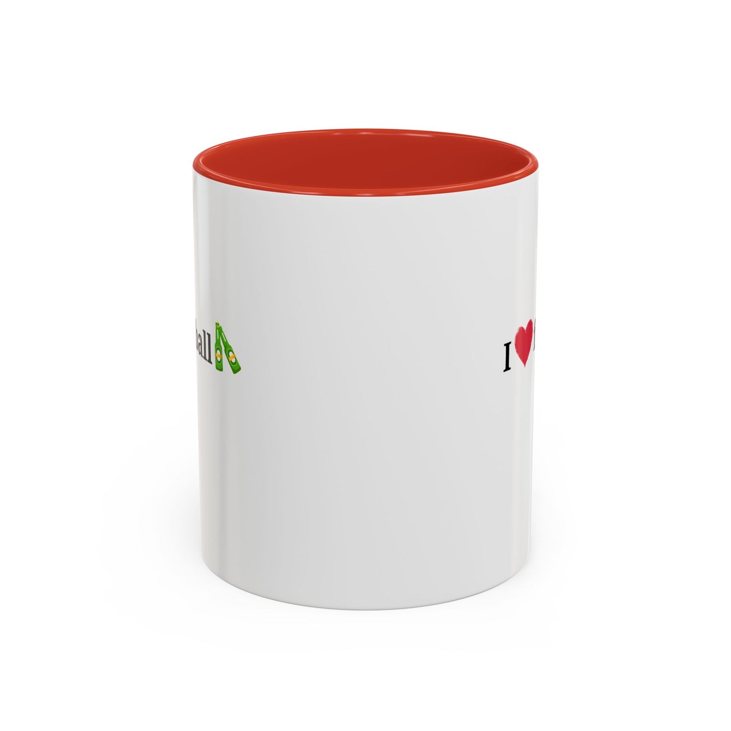 I Love Football Accent Coffee Mug, Perfect Gift for Sports Lovers, Football Enthusiasts, Unique Mug for Game Days, Home or Office Decor