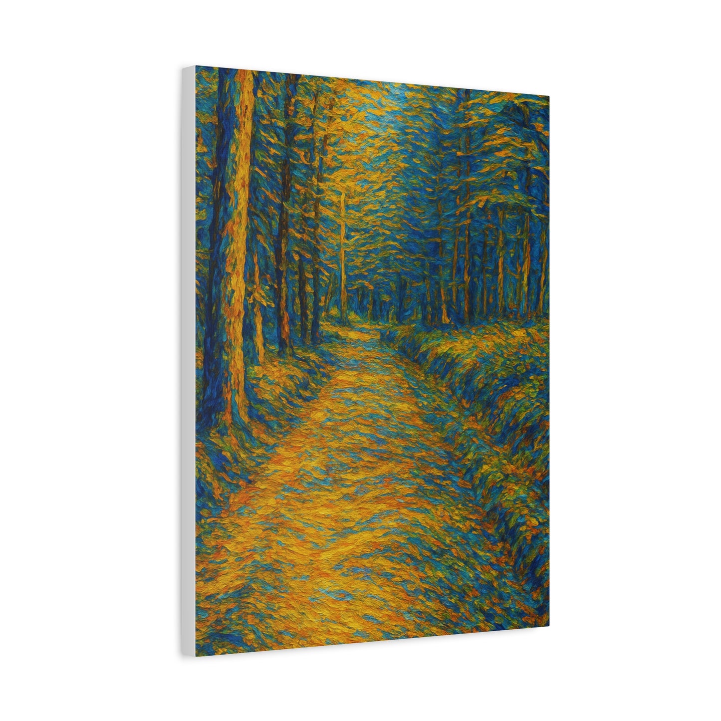 Van Gogh Style Forest Canvas Art | Nature Wall Decor, Home Office Accent, Gift for Nature Lovers, Gallery Wrapped, Living Room Wall Art